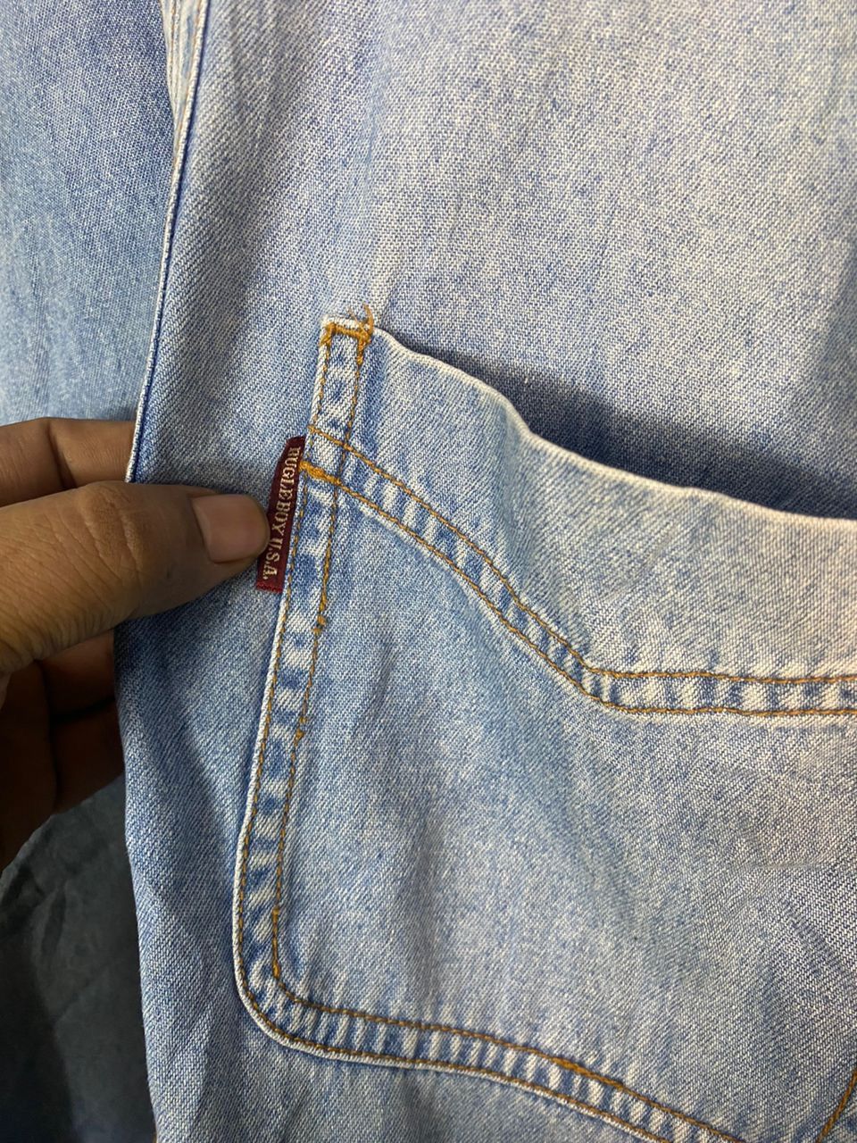 Bugle Boy Vintage bugle boy distressed denim button up shirt Size US L / EU 52-54 / 3 - 5 Thumbnail