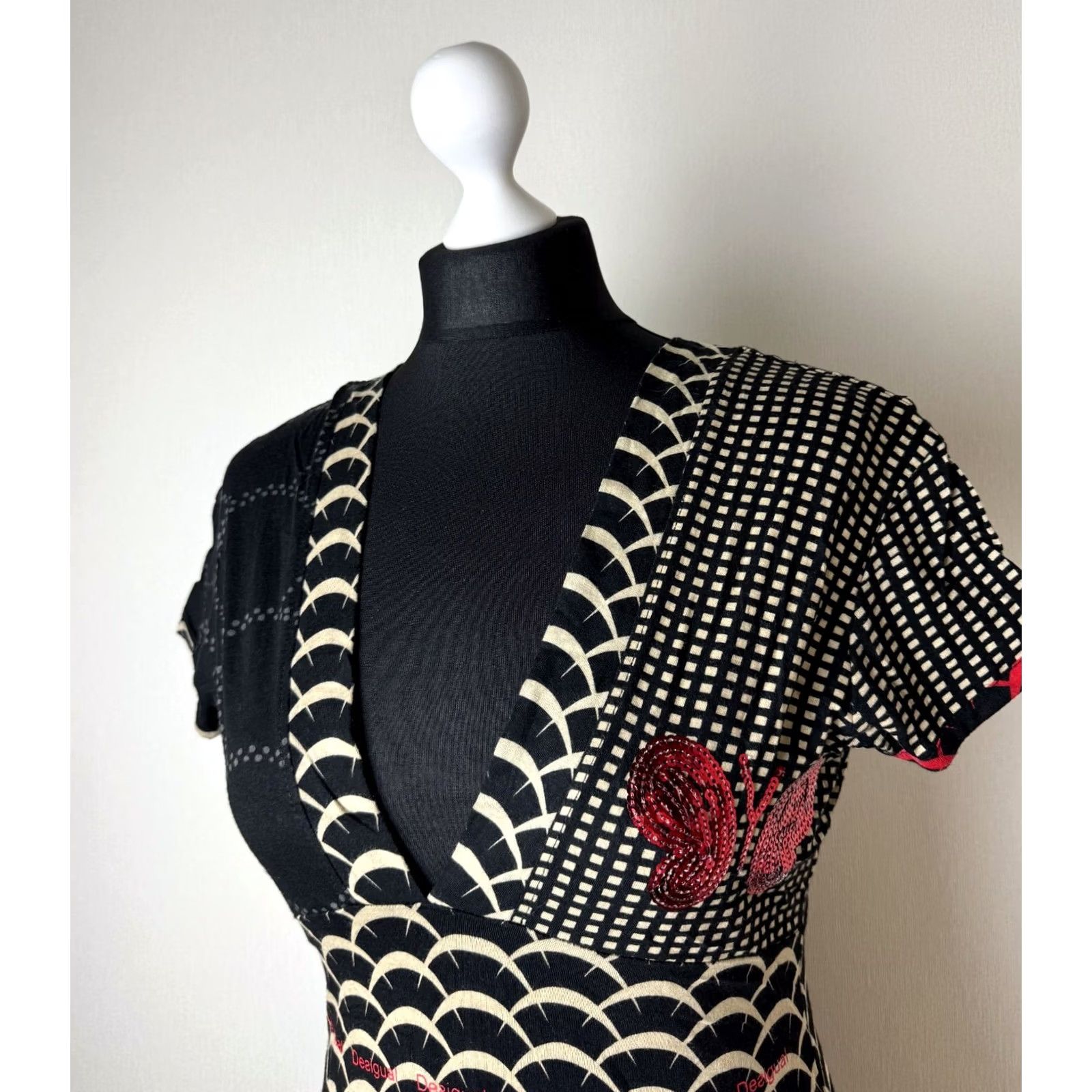Desigual Desigual Dress Womens L A-Line Multicoloured Knee Length Day Dress Size L / US 10 / IT 46 - 2 Thumbnail