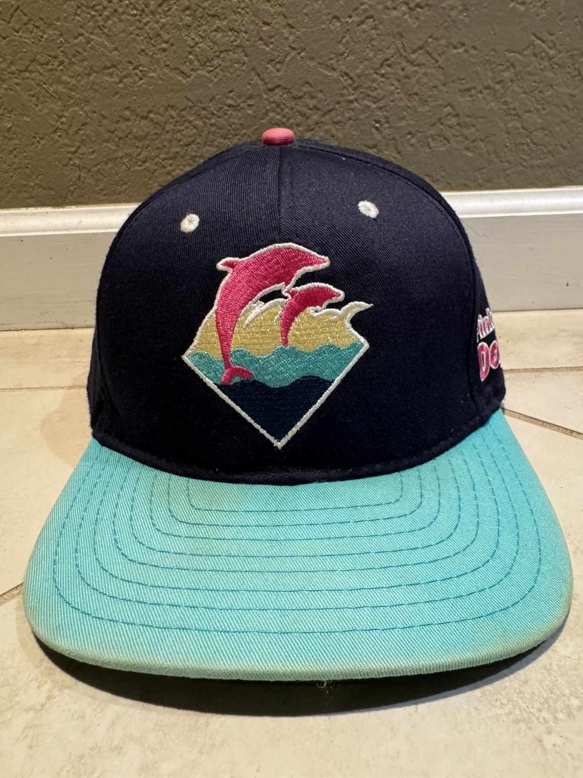 Pink Dolphin Pink Dolphin Logo Snapback Blue Teal Pink Embroidered Size ONE SIZE - 1 Thumbnail