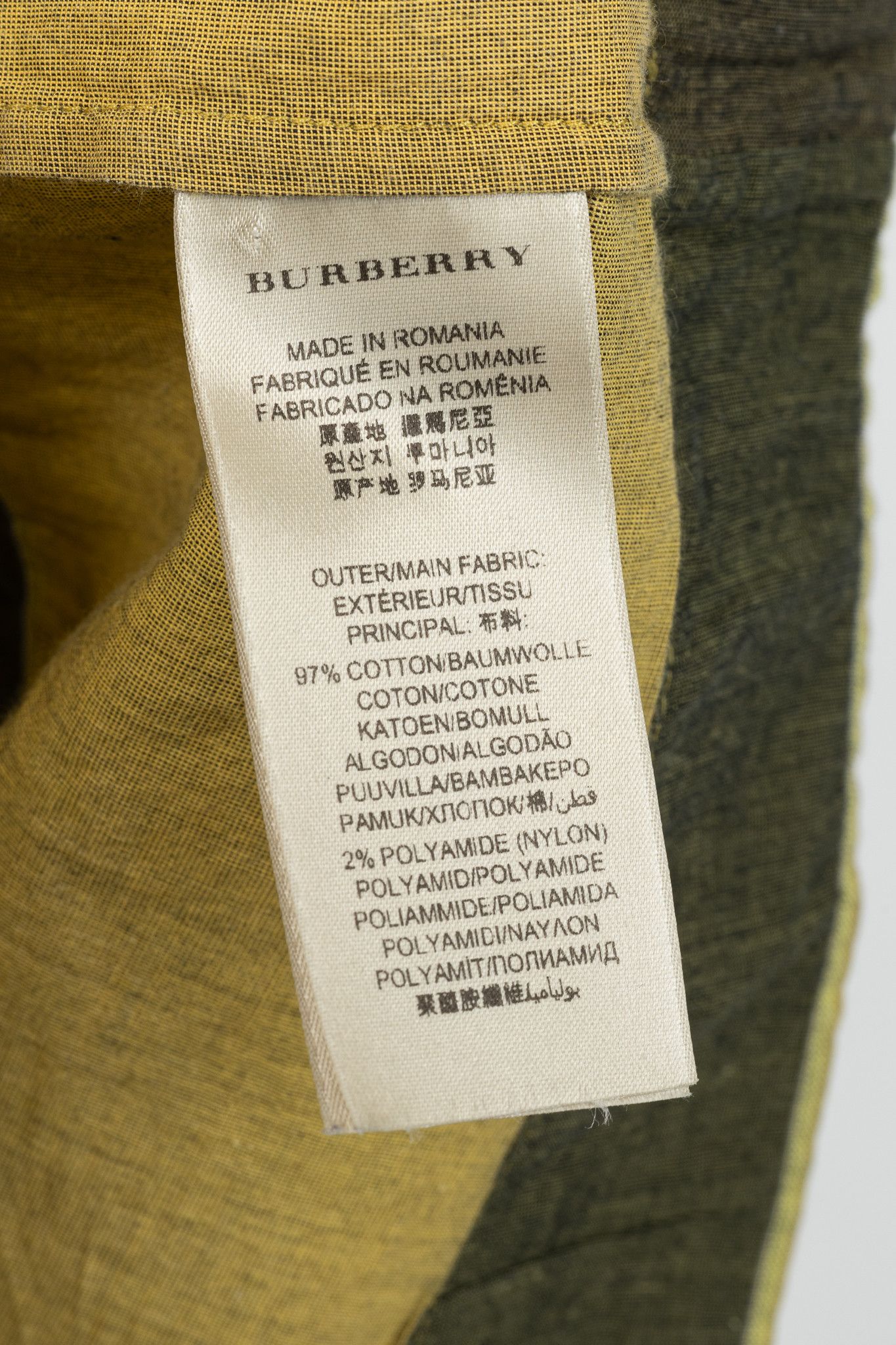 Burberry Burberry Brit Yellow Check Cotton Zip Blouse Size S / US 4 / IT 40 - 8 Thumbnail