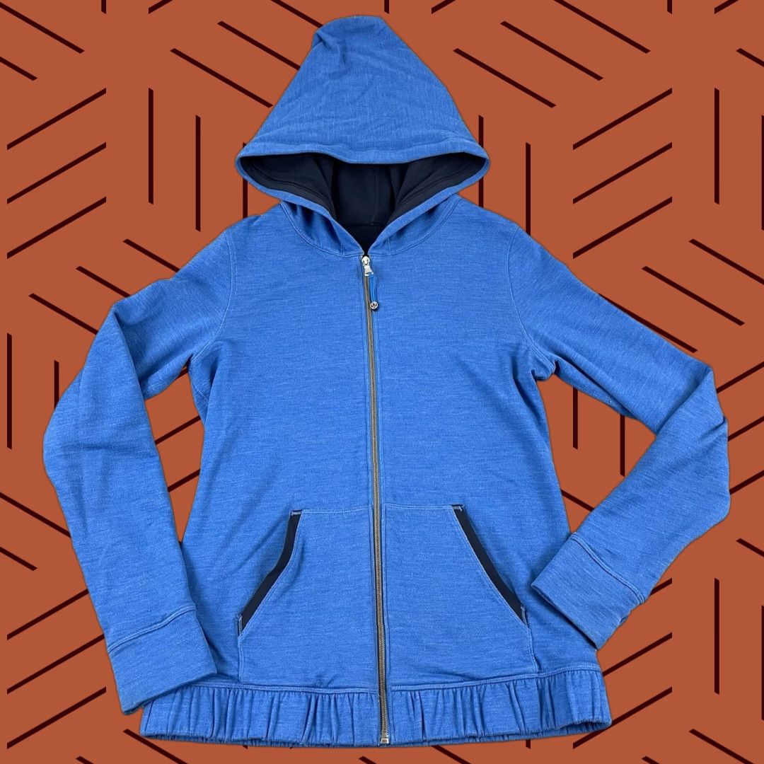 Lululemon LULULEMON Jacket Womens Size 6/8 Blue Hooded Full Zip Thumbholes Running Lined Size M / US 6-8 / IT 42-44 - 1 Thumbnail