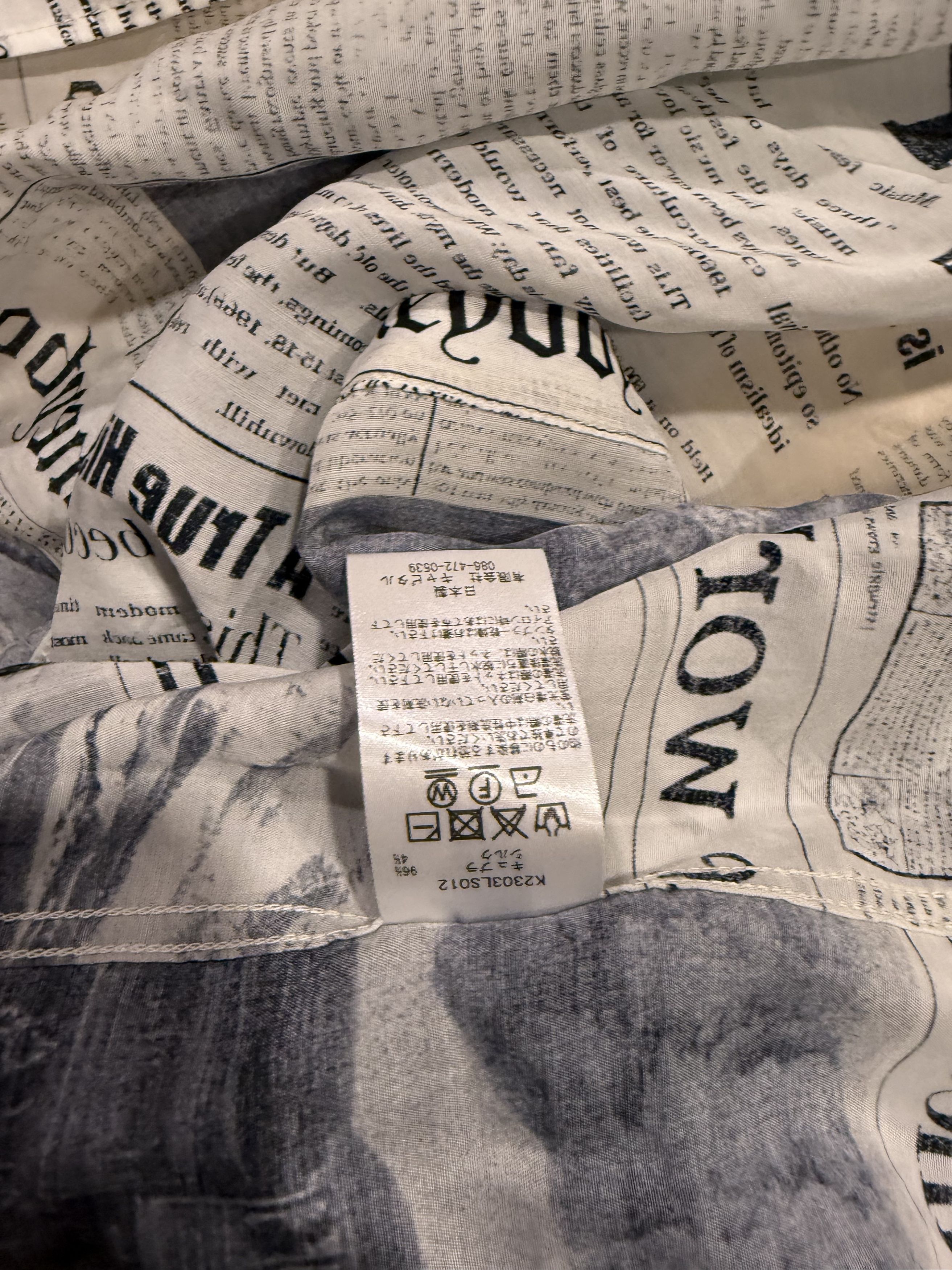 Kapital KAPITAL Silk-Rayon Pueblo Newspaper Aloha Shirt new Size US L / EU 52-54 / 3 - 2 Thumbnail