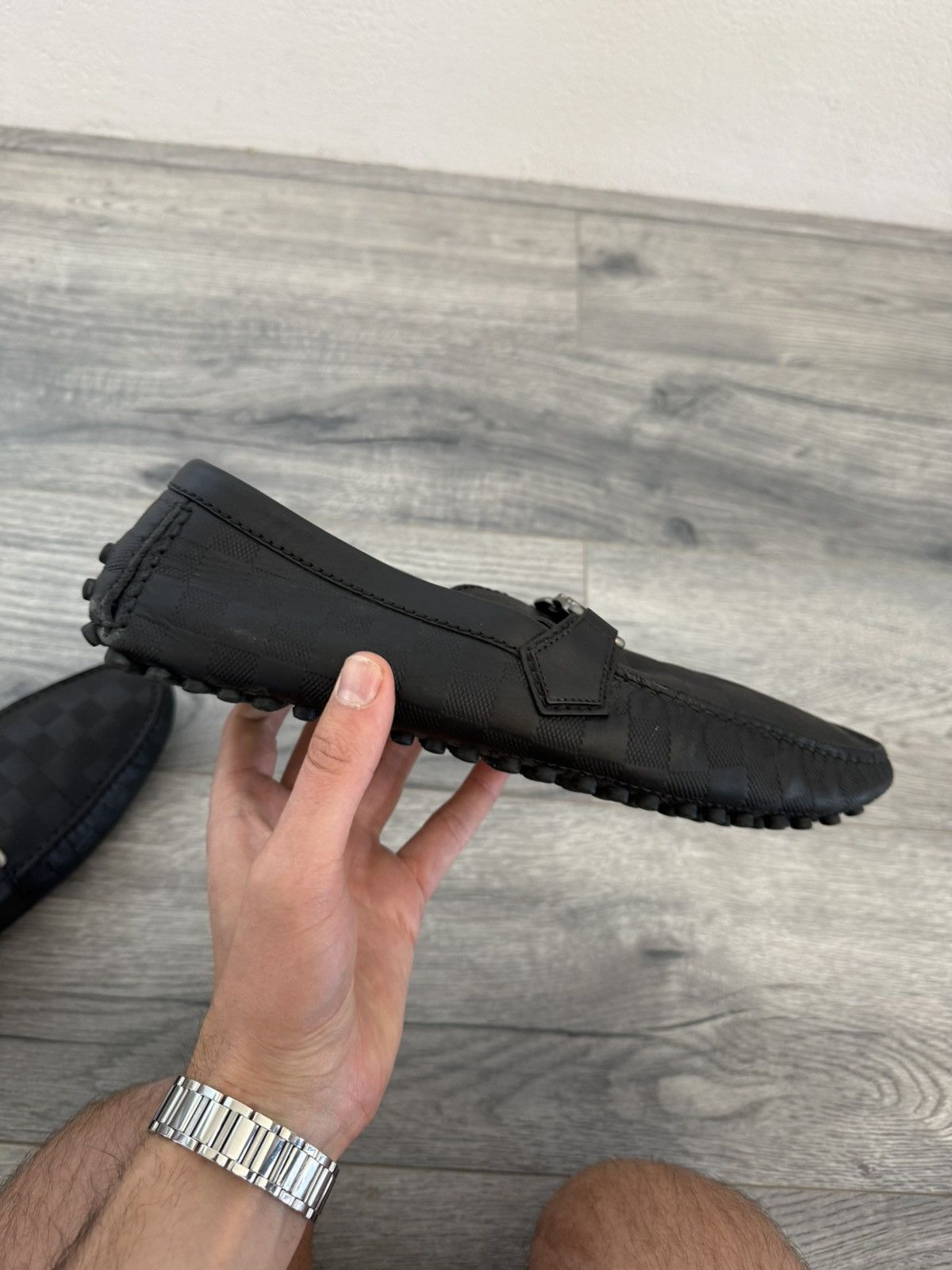 Louis Vuitton Louis Vuitton Damier Loafers with Silver LV Bit Size US 9 / EU 42 - 12 Thumbnail