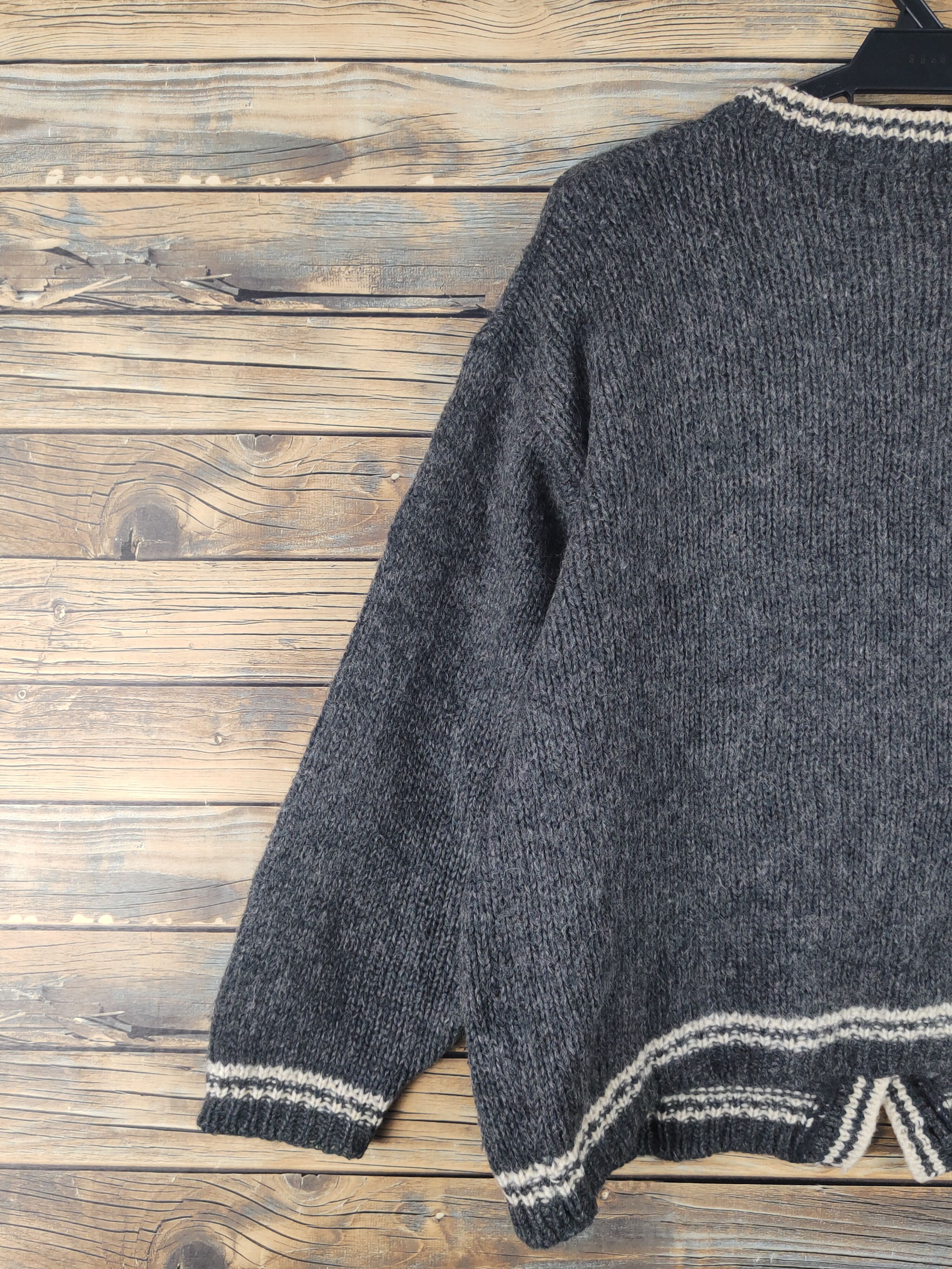 Vintage Raspberry vintage Dark Gray Knitwear Cardigan #W1748 Size L / US 10 / IT 46 - 10 Thumbnail