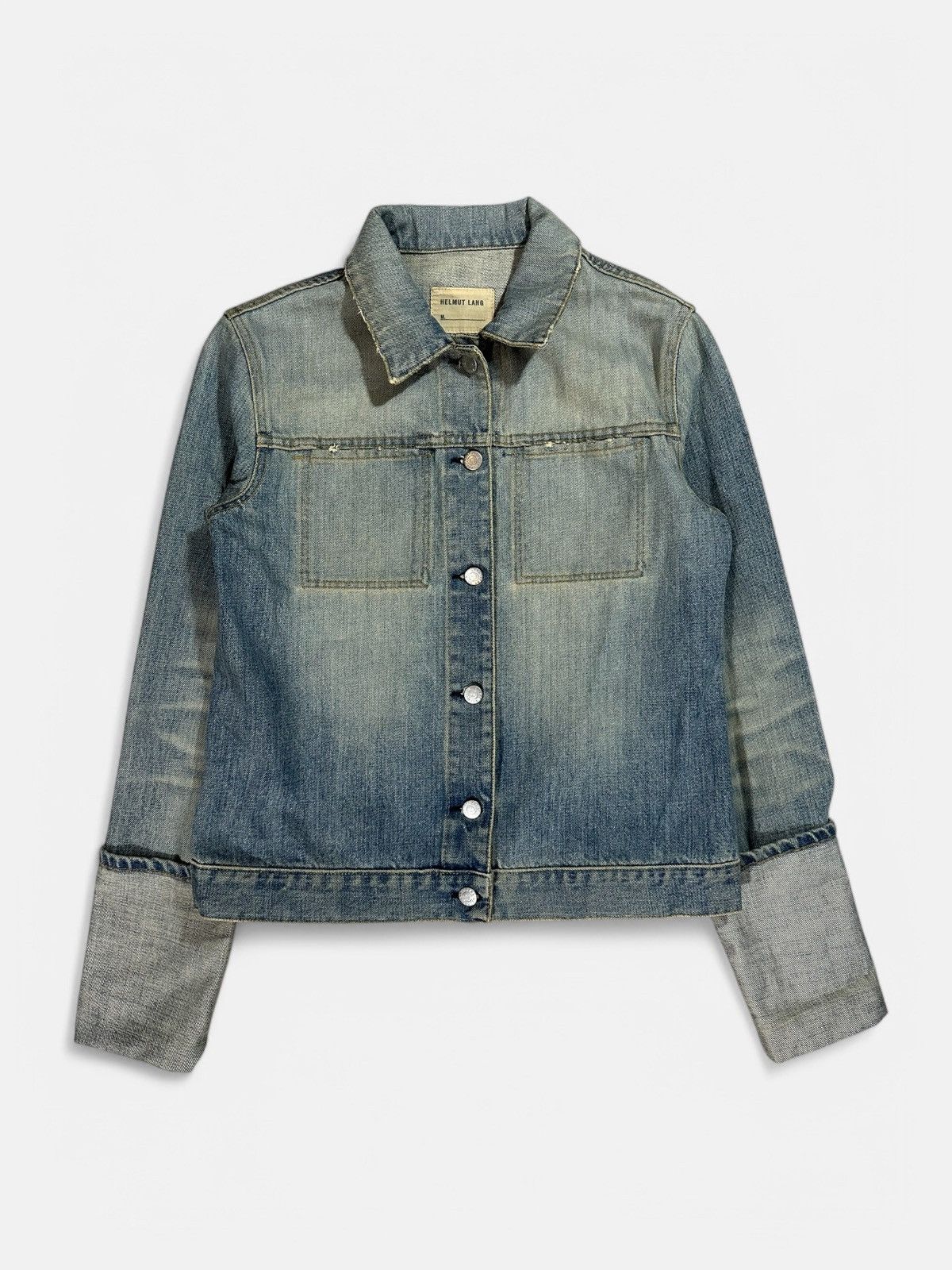 Helmut Lang Helmut Lang - Sun Faded Broken Denim Jacket Size US S / EU 44-46 / 1 - 1 Thumbnail