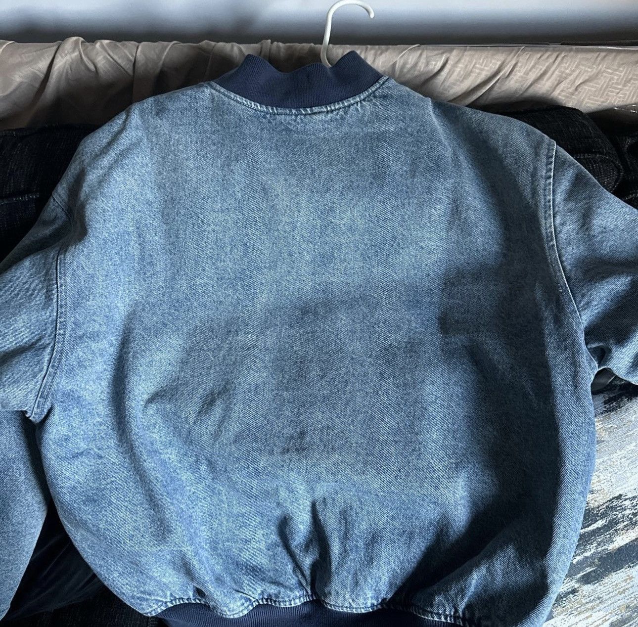 Supreme Supreme Washed Knockout Denim Varsity Jacket 'Washed Blue' Size US L / EU 52-54 / 3 - 3 Thumbnail