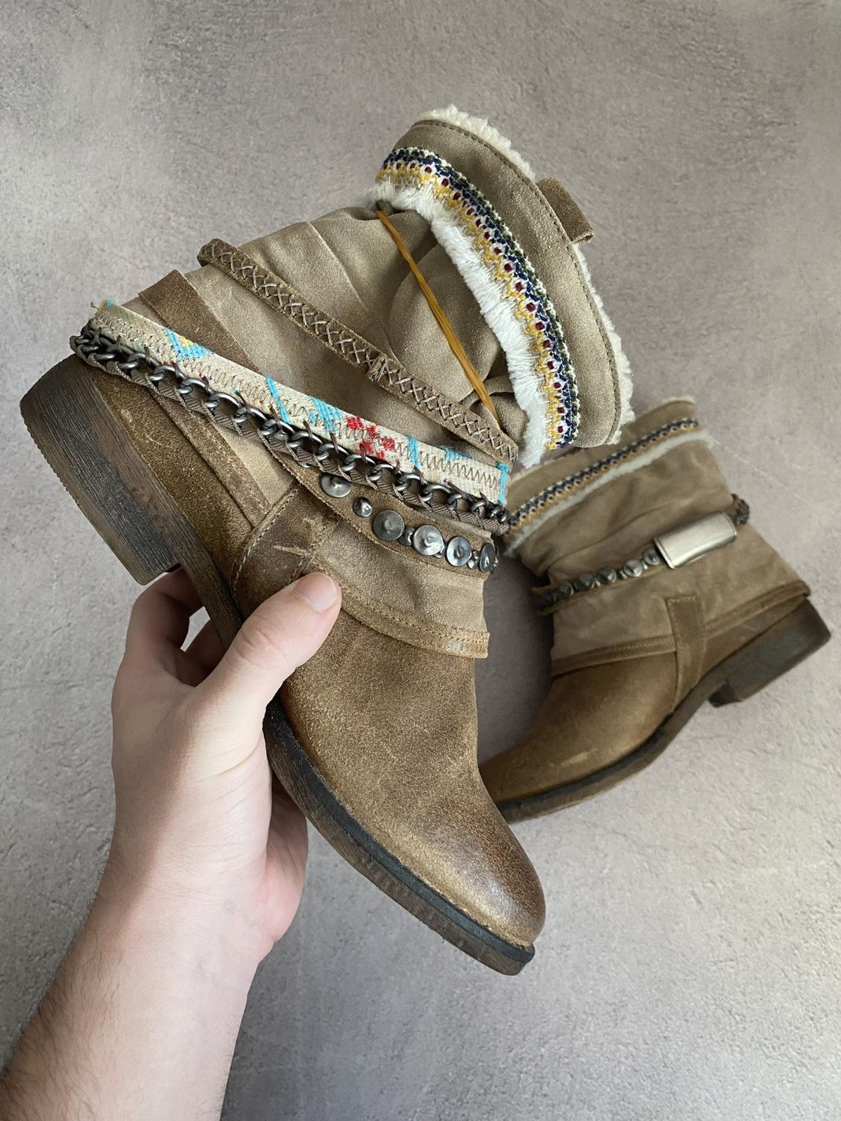 Avant Garde x Vintage Leather As98 If Six Was Nine Style Vintage Boots Shoes in Grey, Women's