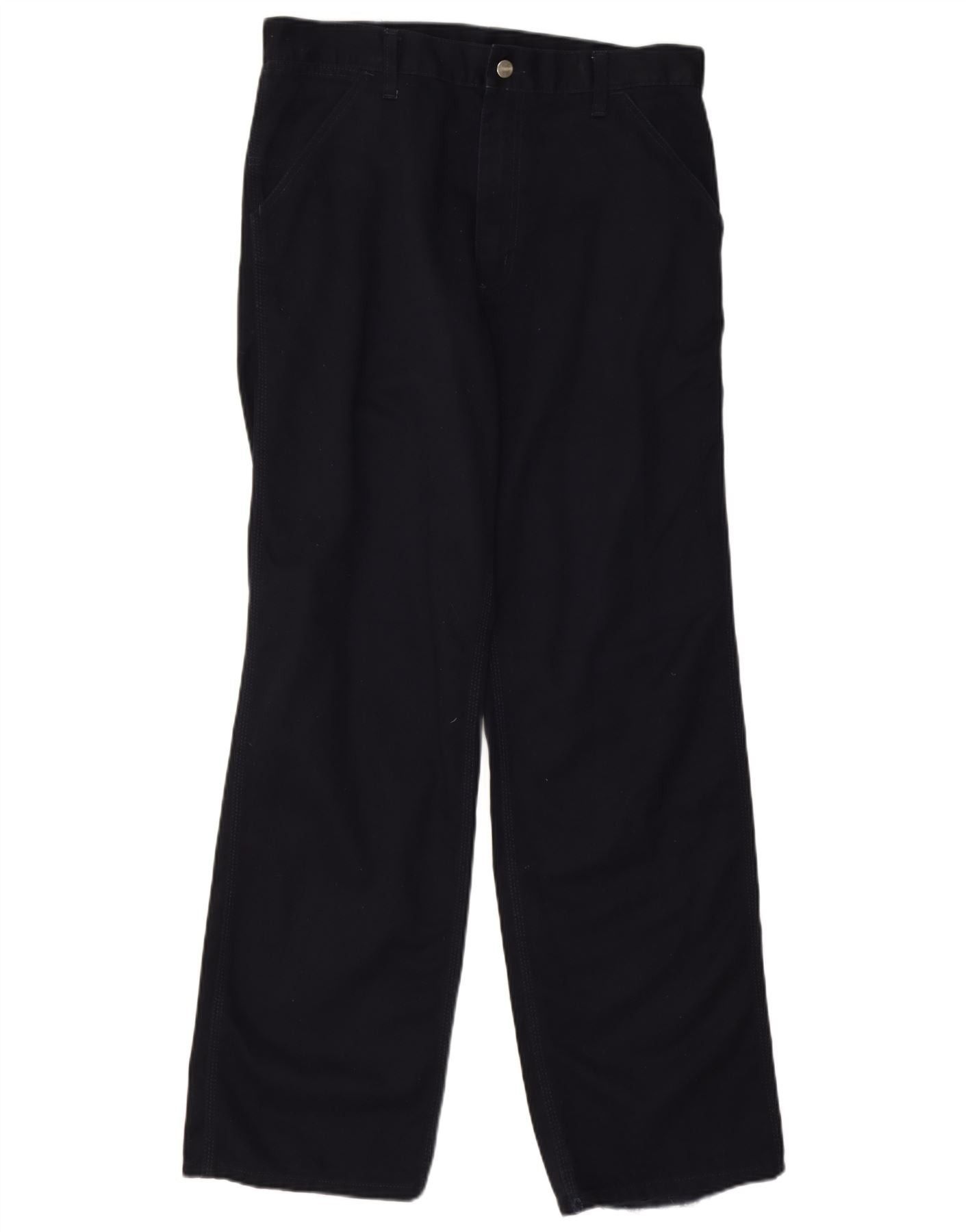 Carhartt Womens Straight Chino Trousers W32 L34 Navy Blue Size 24" / US 00 / IT 34 - 1 Thumbnail