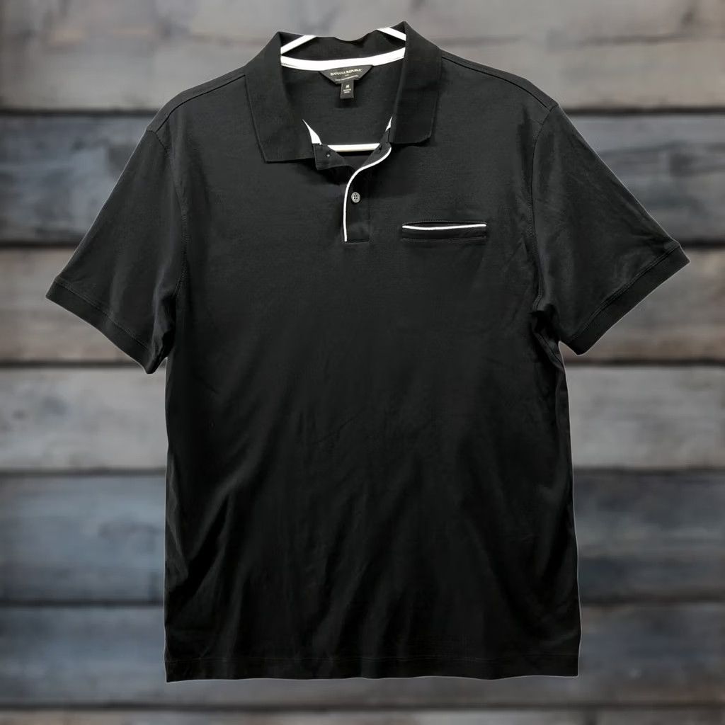 Banana Republic Banana Republic Polo Shirt Mens M Black Short Sleeve Knit 100% Cotton Collared Button Spread Golf Activewear Casual Size US M / EU 48-50 / 2 - 1 Thumbnail