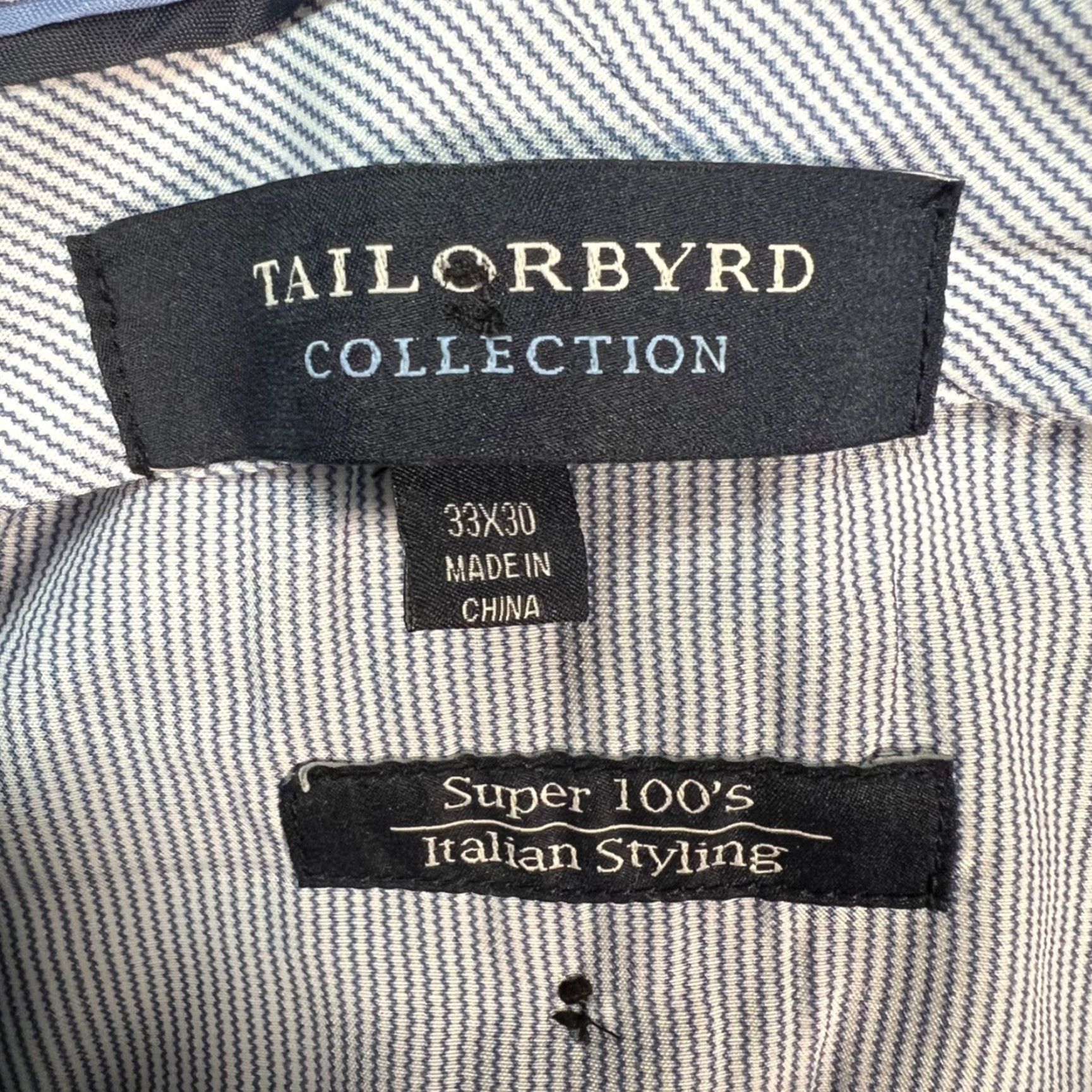 Tailorbyrd Tailorbyrd Mens Wool Blend Dress Pants 33 x 28 Charcoal Gray Flat Front 7/10 Gray Tailorbyrd Pants Mens 33x28 Dress Pants Size US 33 - 3 Thumbnail