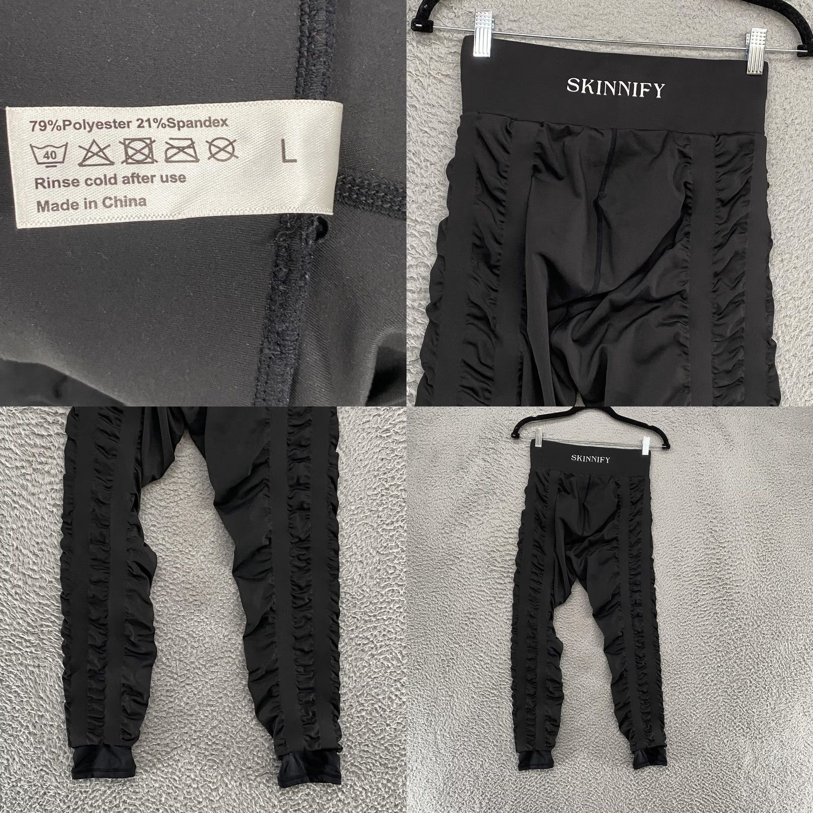 Vintage VINTAGE SKINNIFY Leggings Womens Large Black High Rise Ruched Harem Shaping Jogger Size 36" / US 14 / IT 50 - 8 Thumbnail