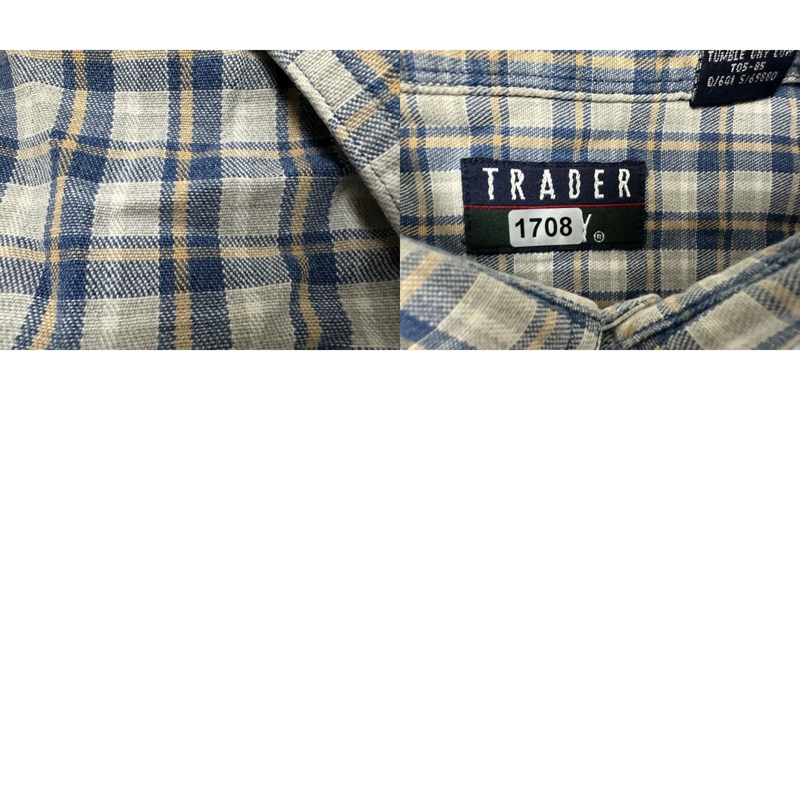 Vintage VINTAGE Trader Bay Oxford Shirt Men Large Gray Blue Plaid Button-Up Heavy Cotton Casual Size US L / EU 52-54 / 3 - 10 Thumbnail
