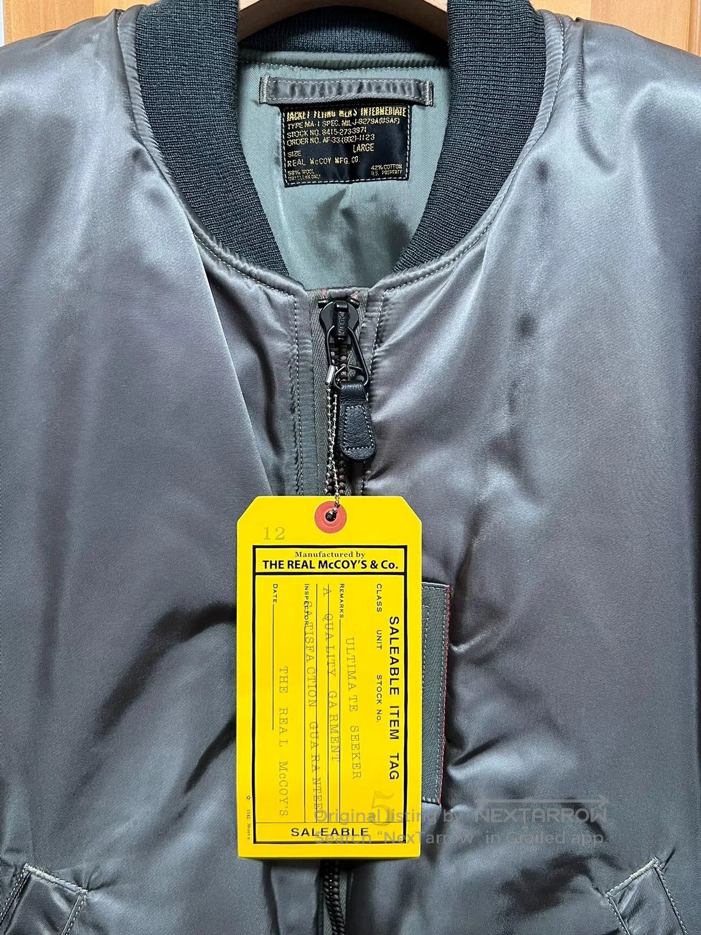The Real McCoy's Real McCoy MA-1 J-8279 Flight Jacket. Size US L / EU 52-54 / 3 - 7 Thumbnail