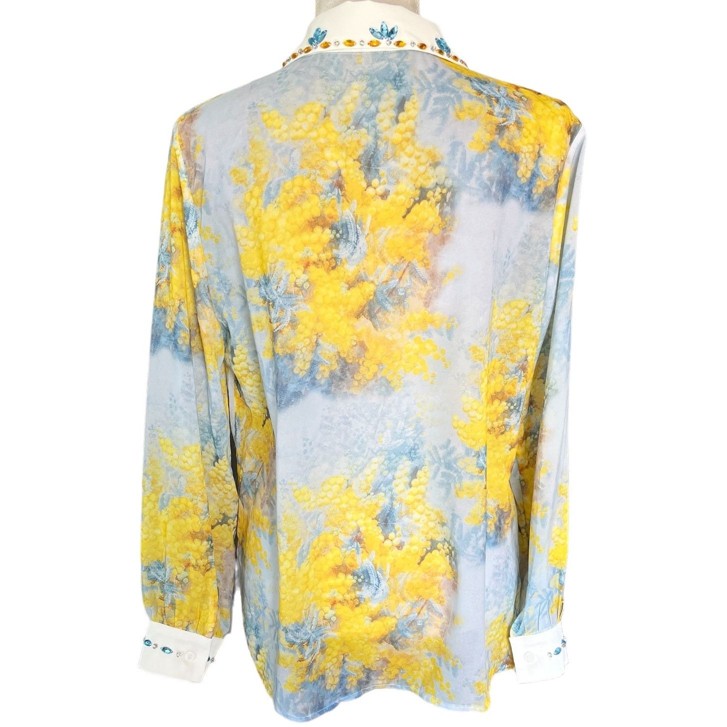 Other UVM Blouse Button Down Semi Sheer L Crystals Boho Retro Size L / US 10 / IT 46 - 4 Thumbnail