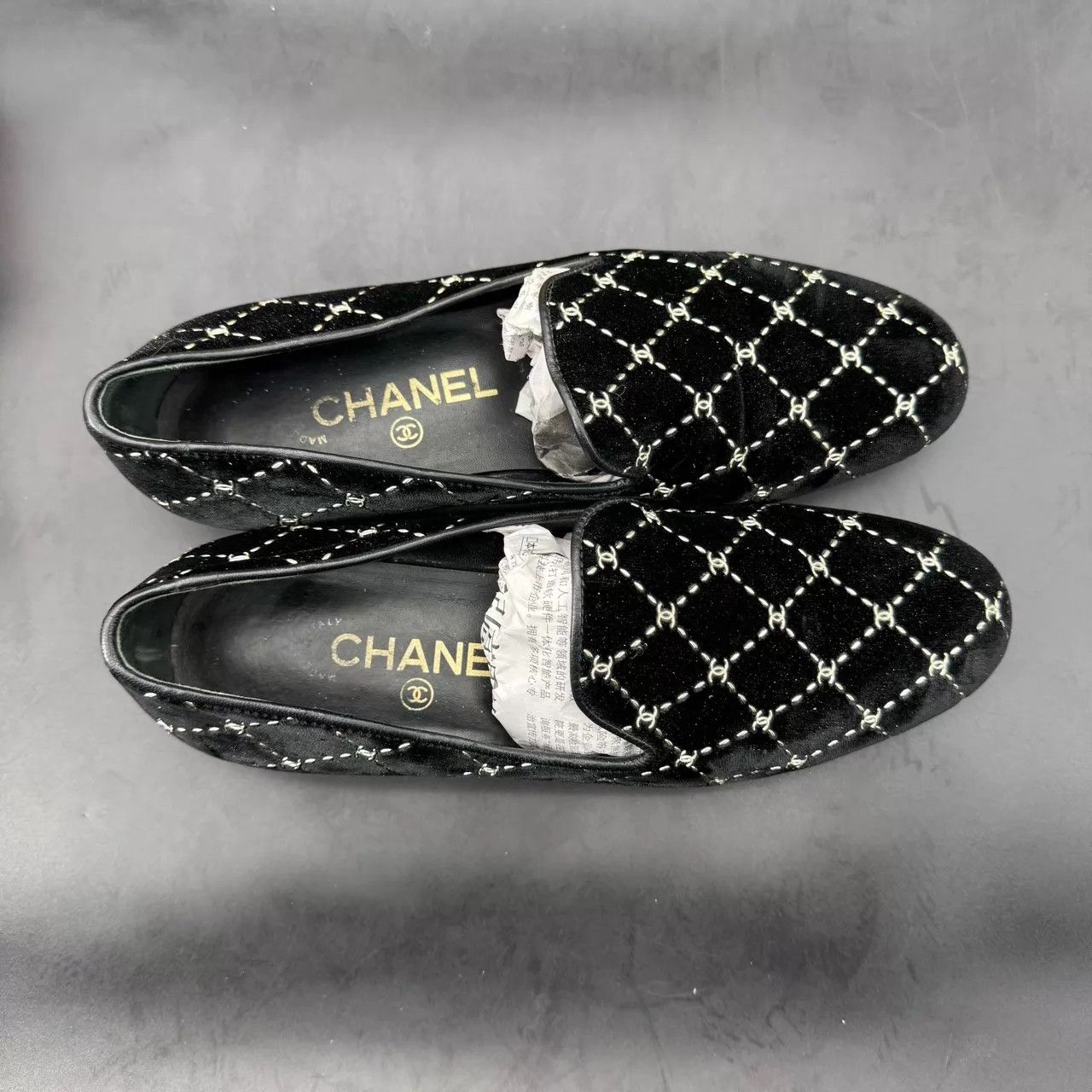 Chanel Chanel Monogram Velvet Flats EU37 Boxed Worn Resoled Size US 6.5 / IT 36.5 - 5 Thumbnail
