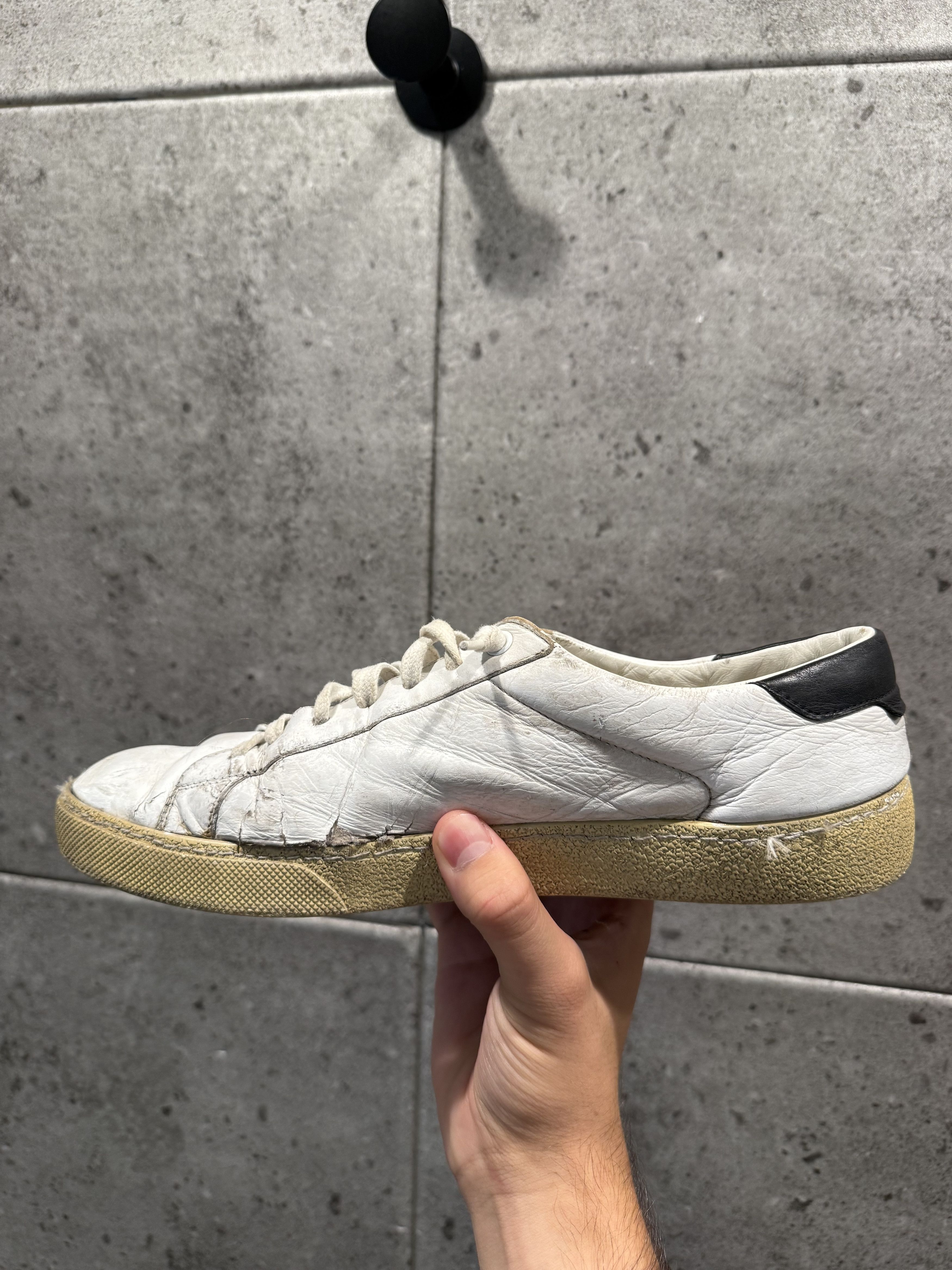 Saint Laurent Paris Saint Laurent logo court low top sneakers Size US 10 / EU 43 - 10 Thumbnail