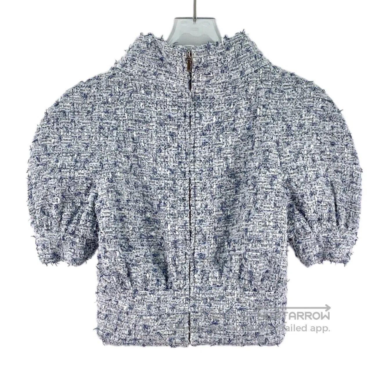 Chanel Chanel Light blue cotton woven coarse flower bubble short- Size XS / US 0-2 / IT 36-38 - 2 Thumbnail