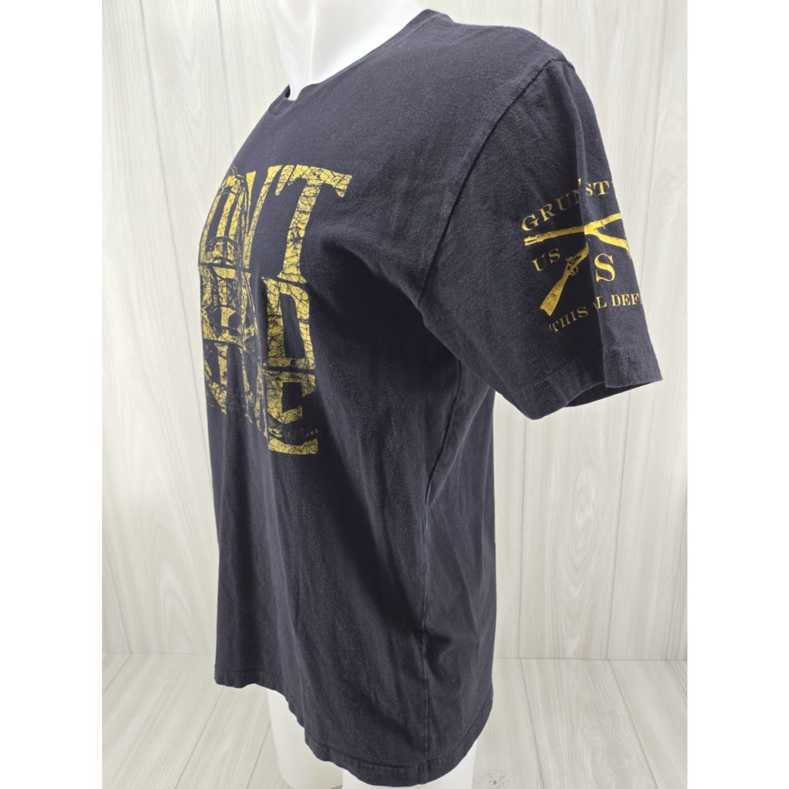 Vintage Grunt Style T Shirt Large "Don't Tread on Me" Black and Yellow Mens T-Shirt L Black Snake Size US L / EU 52-54 / 3 - 3 Thumbnail