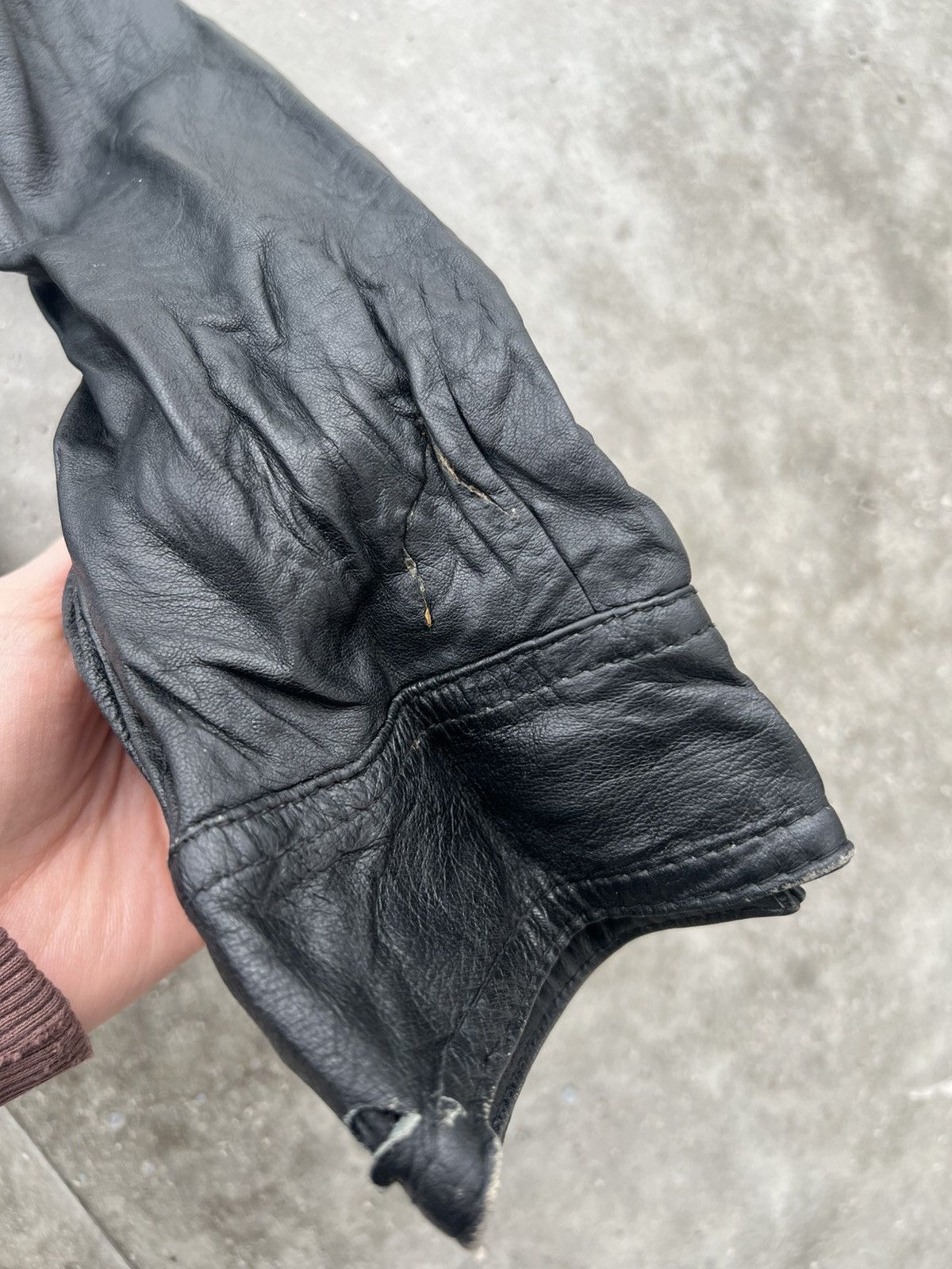 Genuine Leather × Vintage Leather jacket vintage avant garde s black Size S / US 4 / IT 40 - 3 Thumbnail