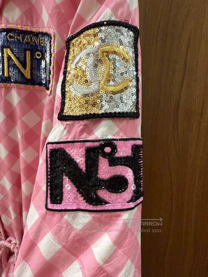 Chanel Chanel Pink plaid logo jacket Size S / US 4 / IT 40 - 4 Thumbnail