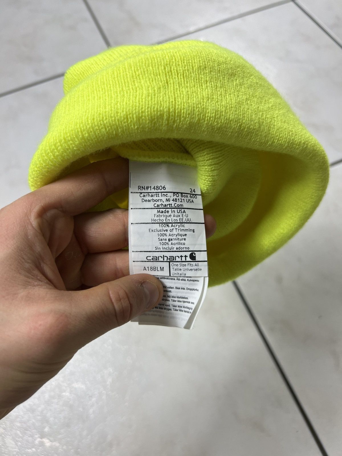 Carhartt Vintage Carhartt acrylic watch hat beanie glaring neon yelow Size ONE SIZE - 10 Thumbnail