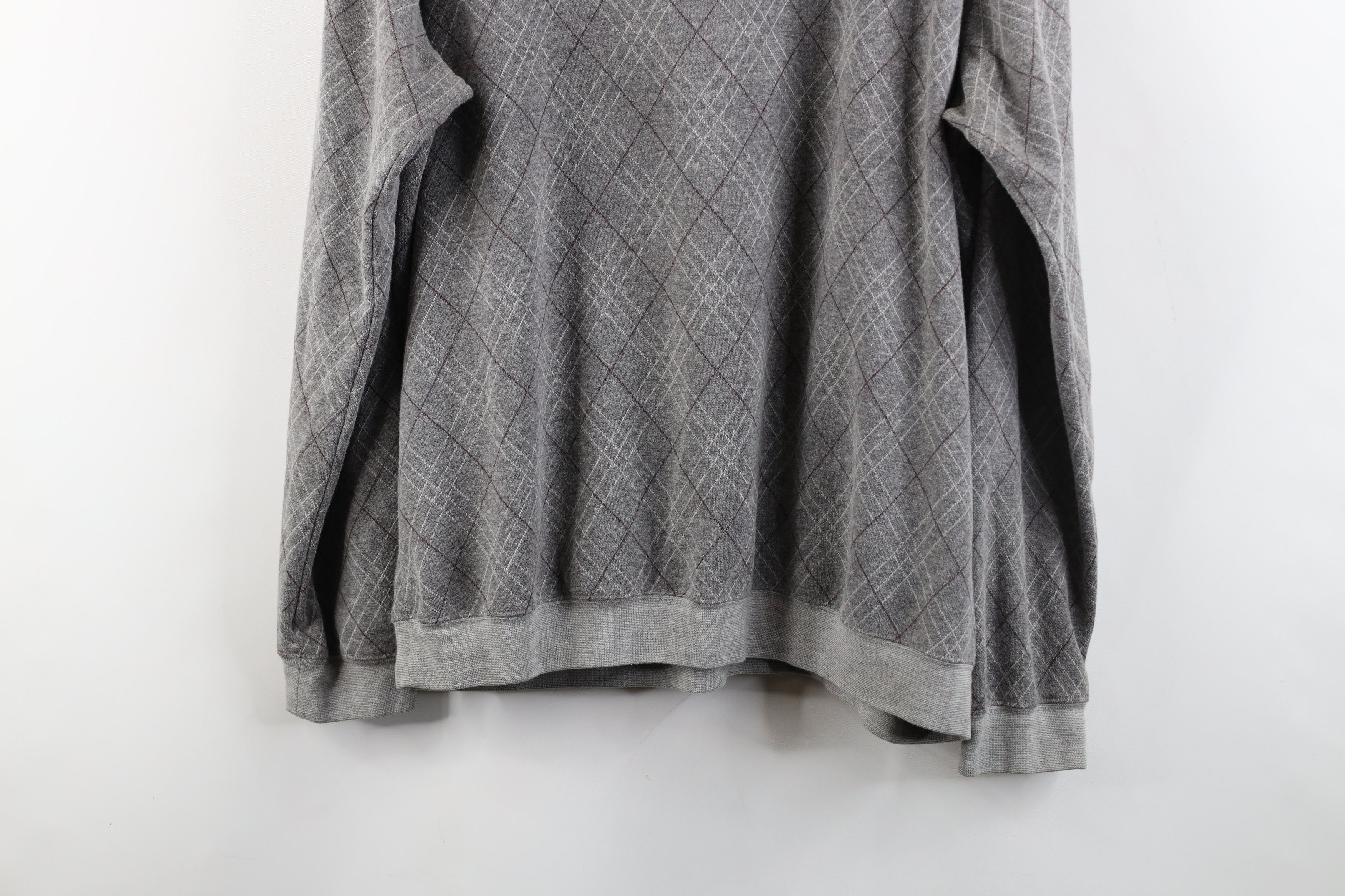 Vintage Vintage 90s Streetwear Argyle Diamond Knit Long Sleeve Polo Size US XL / EU 56 / 4 - 12 Thumbnail