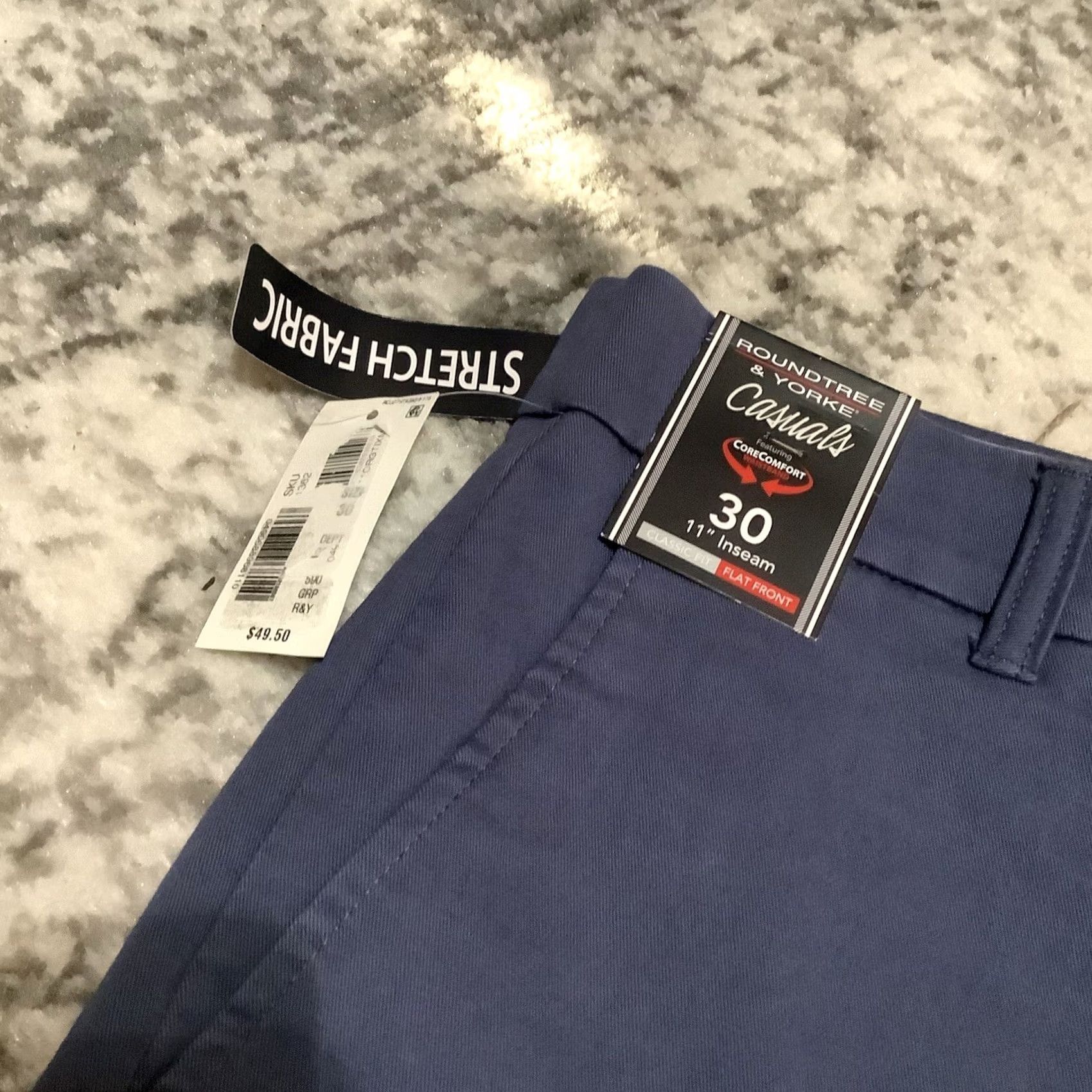 Roundtree & Yorke Roundtree Yorke Casuals shorts Blue flat front sz 30 classic fit NEW Size US 30 / EU 46 - 2 Thumbnail