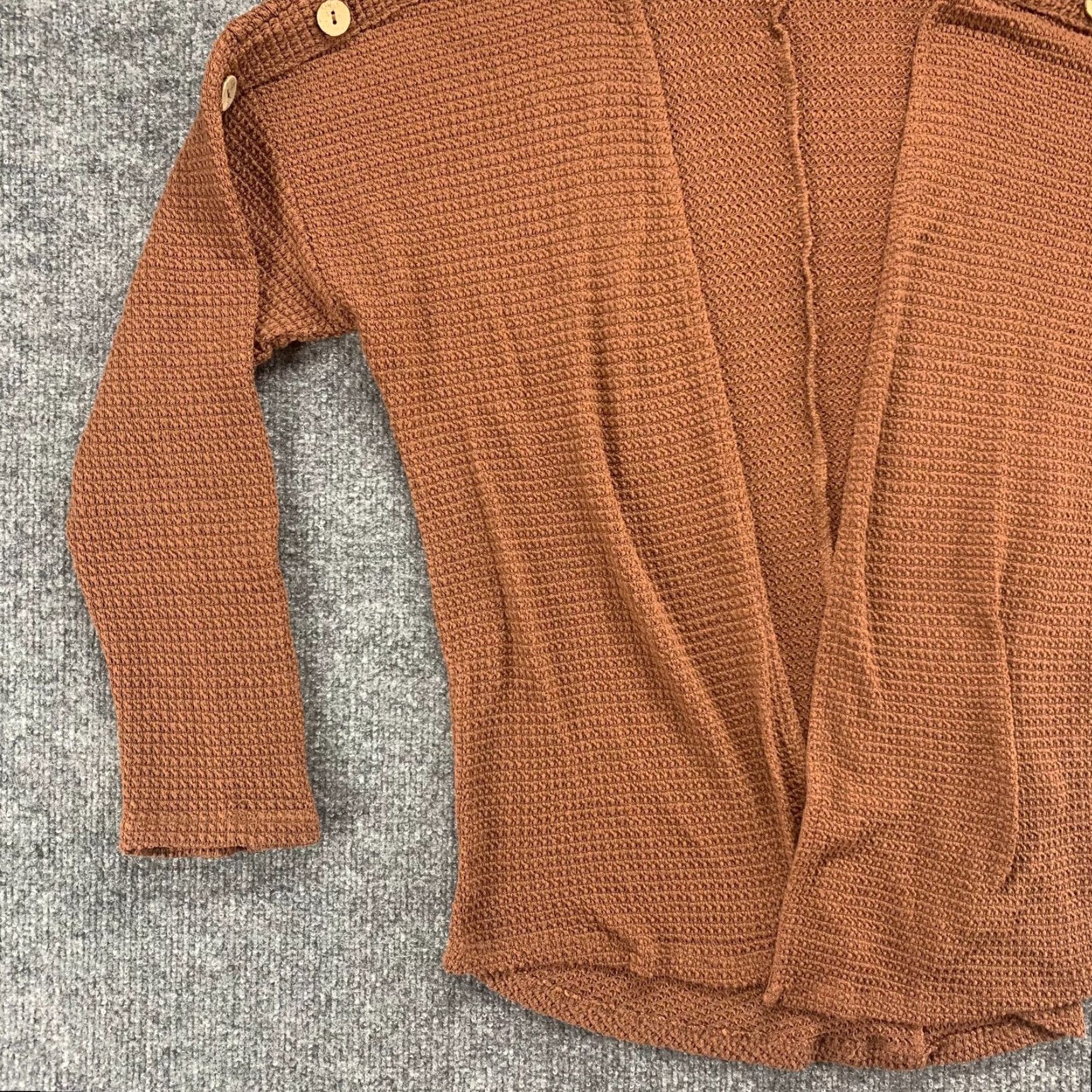 Vintage Maurices Cardigan M Brown Open Front Button Stretch Knit Womens Size M / US 6-8 / IT 42-44 - 5 Thumbnail