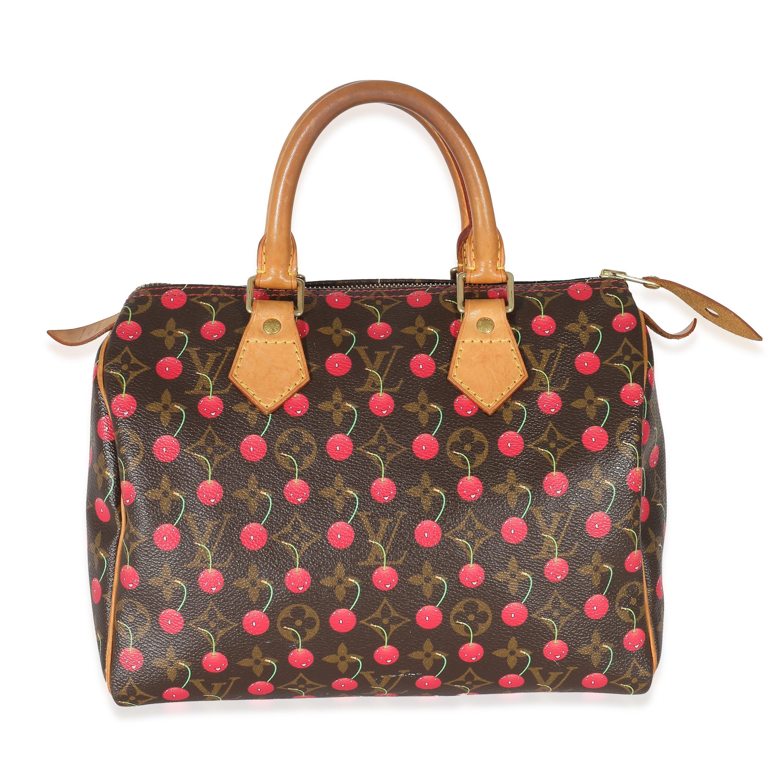 image of Louis Vuitton X Takashi Murakami Cerises Monogram Canvas Speedy 25 in Brown, Women's
