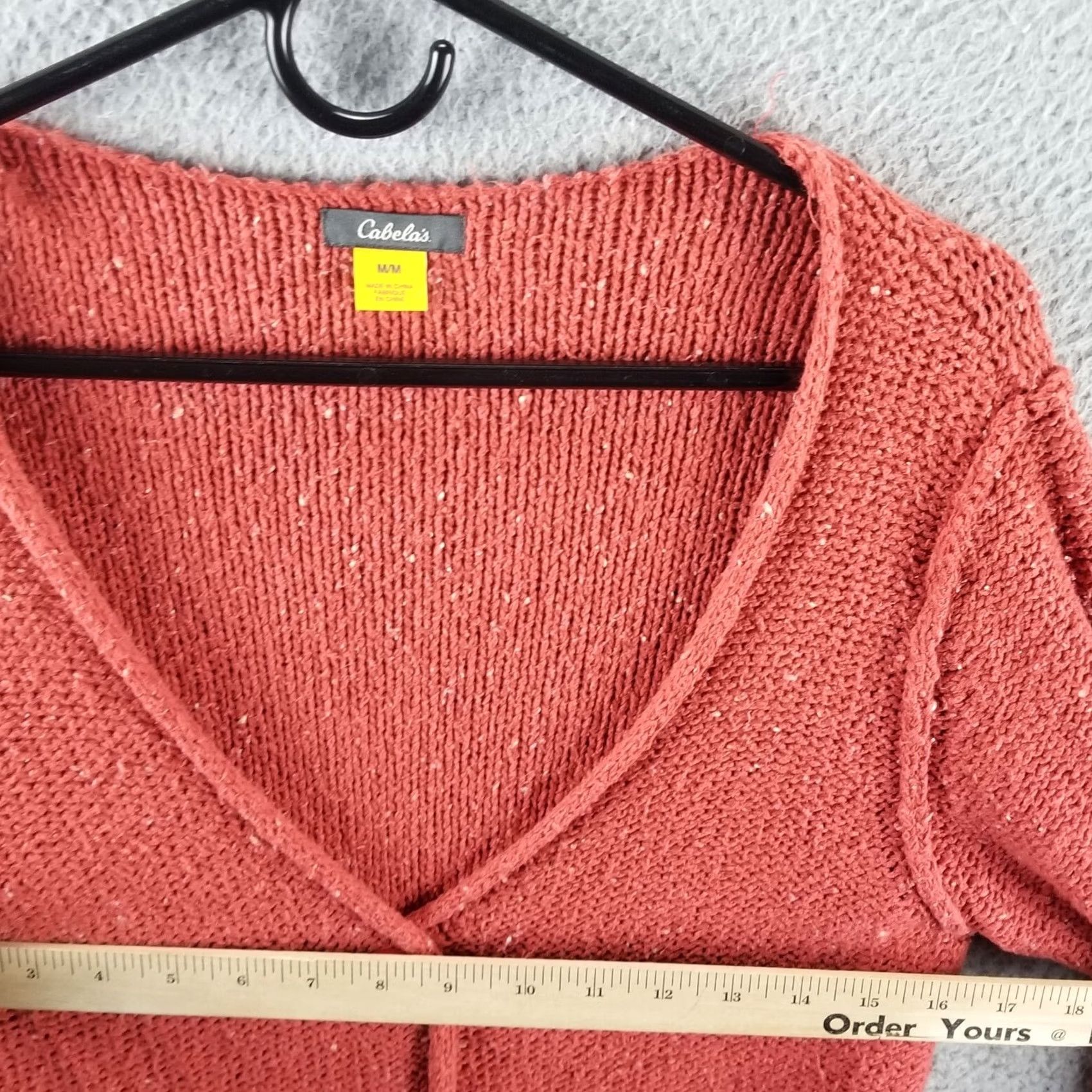 Vintage Cabela's Womens Cardigan Sweater M Pink Knit Button Front V-Neck Size M / US 6-8 / IT 42-44 - 6 Thumbnail