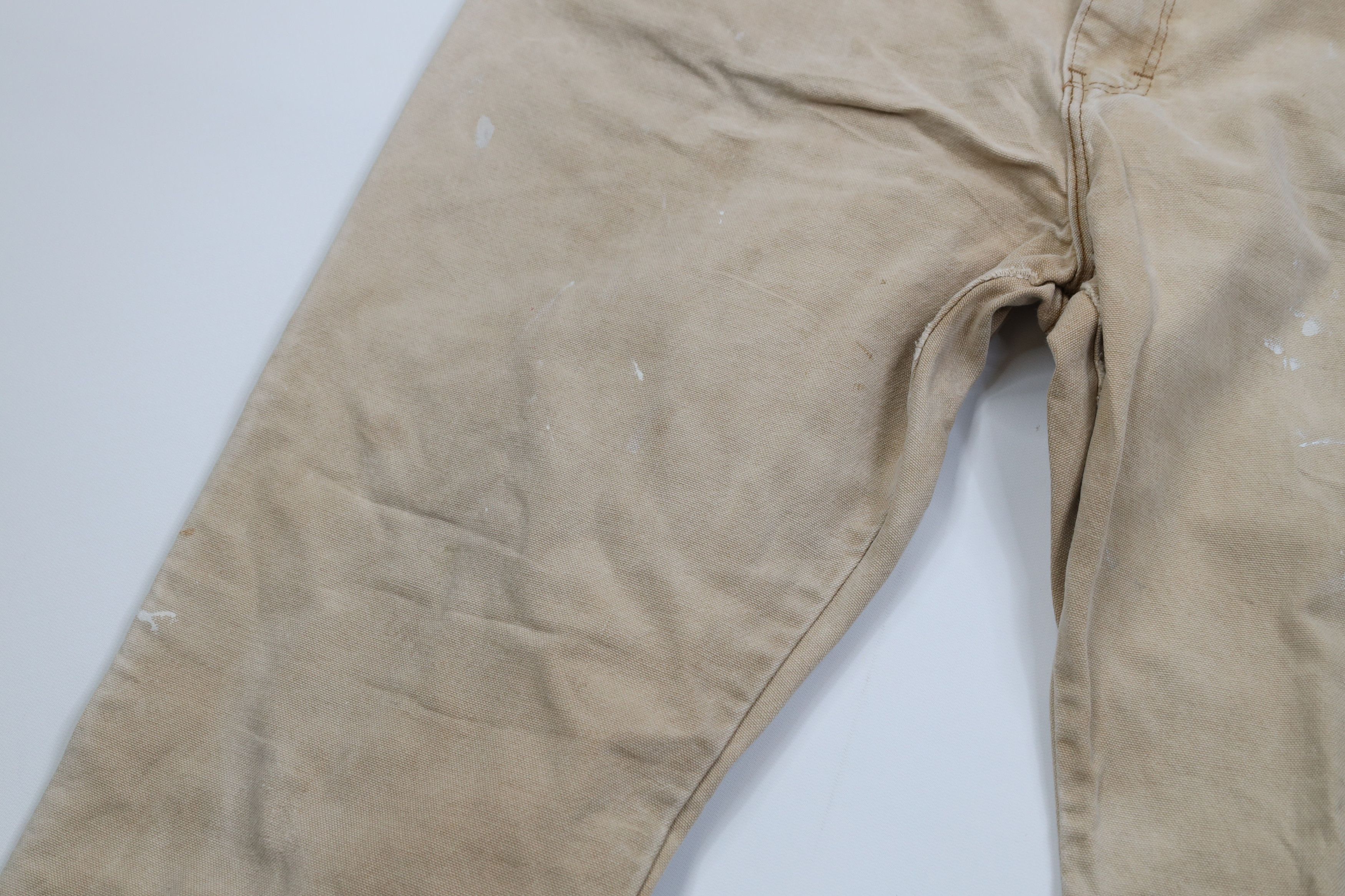 Dickies Vintage 90s Dickies Canvas Wide Leg Dungaree Pants Beige Size US 36 / EU 52 - 7 Thumbnail