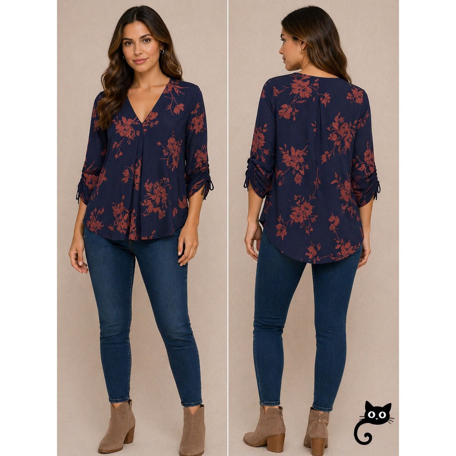 Other Evereve Allison Joy Alexa Crossover Top Floral VNeck XS Size XS / US 0-2 / IT 36-38 - 3 Thumbnail
