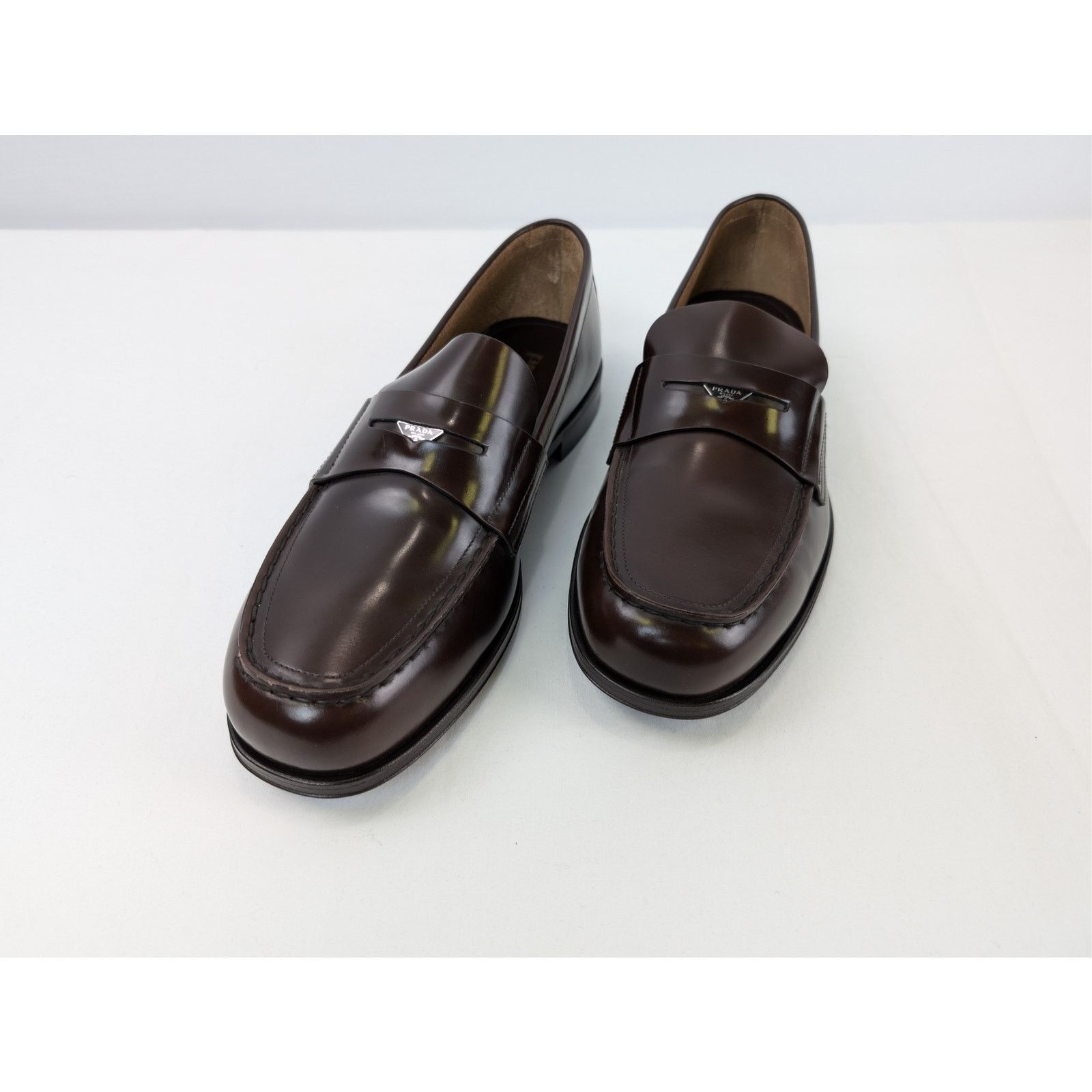 Prada o1rshd1 Brushed Leather Loafers Boots in Bruciato Size US 11.5 / EU 44-45 - 8 Thumbnail