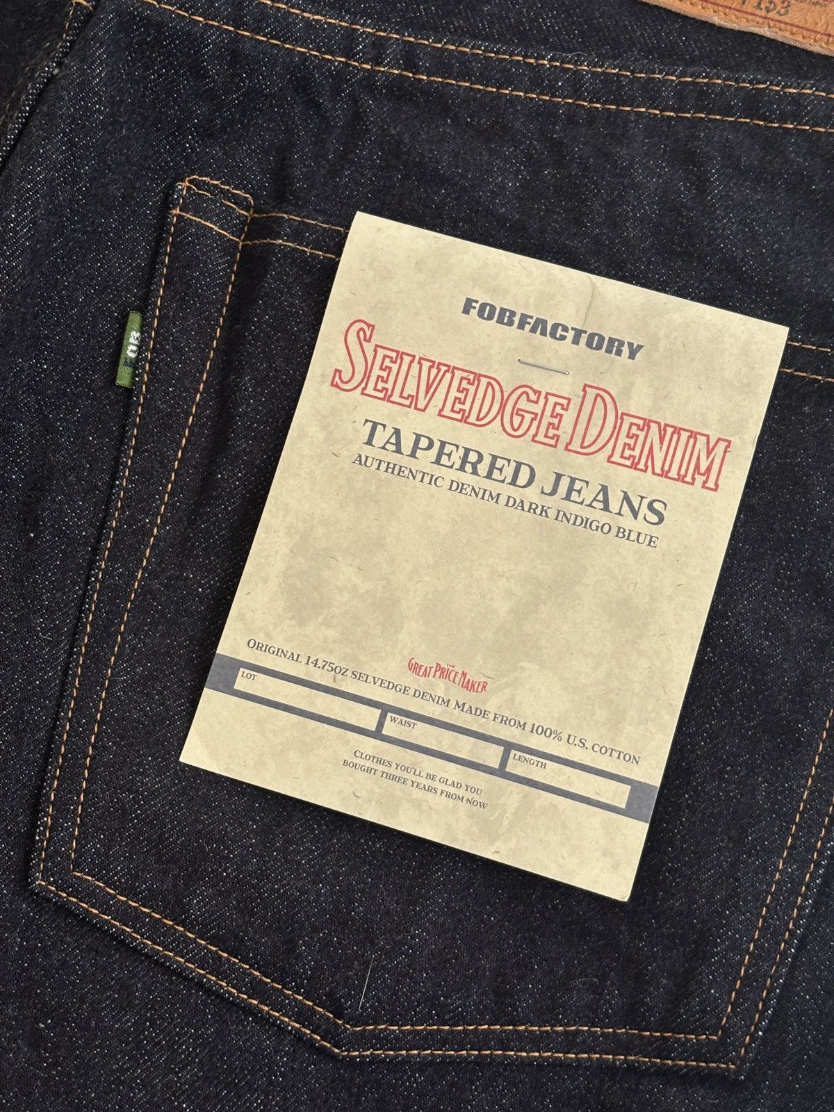 FOB Factory × Japanese Brand FOB Factory Selvadge Tapered Jeans Size US 34 / EU 50 - 5 Thumbnail