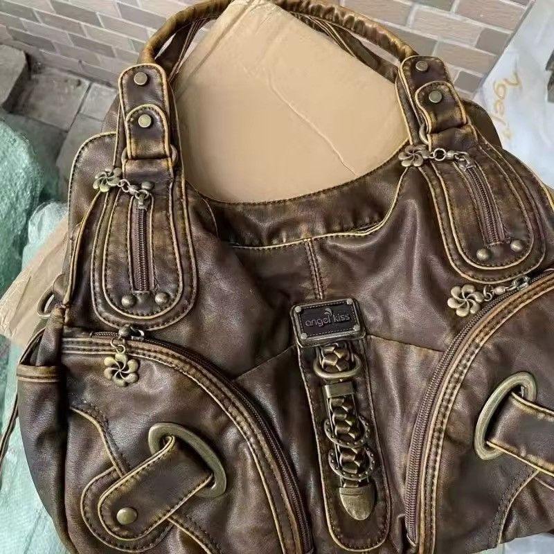 Other Washed Y2K Retro Vintage Shoulder Capacity Harajuku Bag Size ONE SIZE - 4 Thumbnail