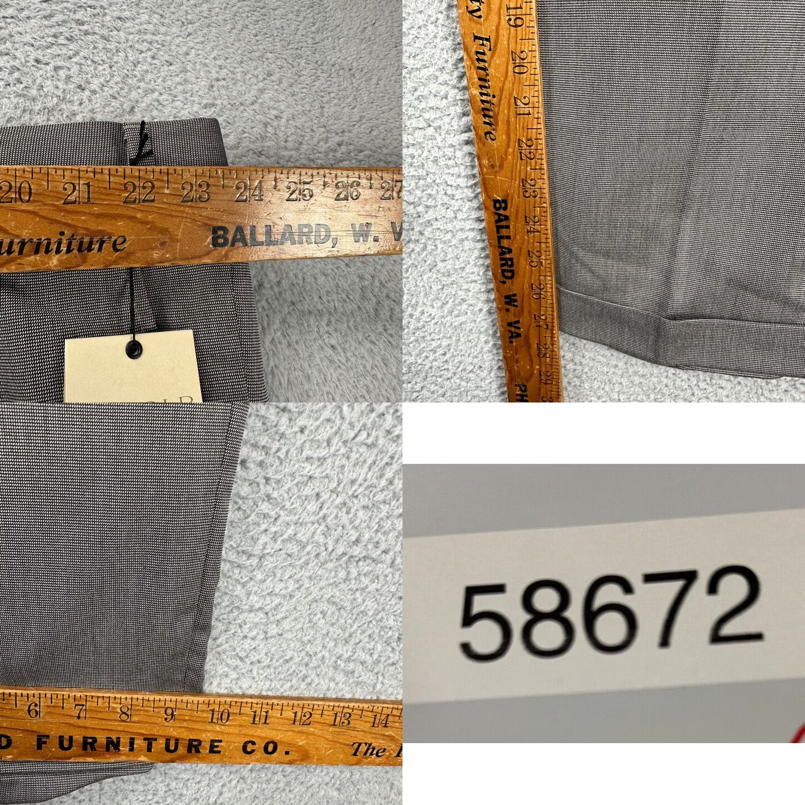 Vintage CM Gold Series Pants Mens 48R Black White Pin Check Dress Pleated Straight Pants Mens Regular 48R Black/White Check Dress Pants Mens Size US 32 / EU 48 - 8 Thumbnail