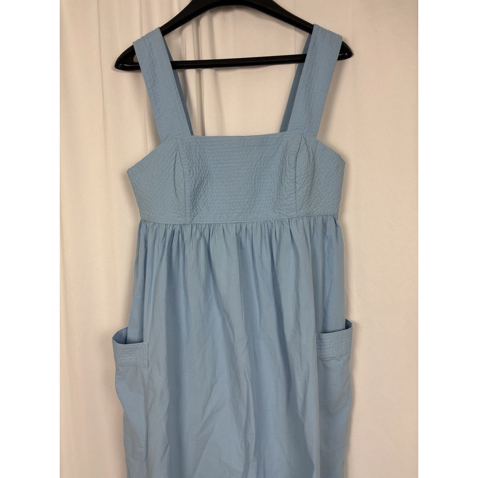 Madewell Madewell Blue Empire Waist Midi Dress Cutout Back Size 4 Size S / US 4 / IT 40 - 2 Thumbnail