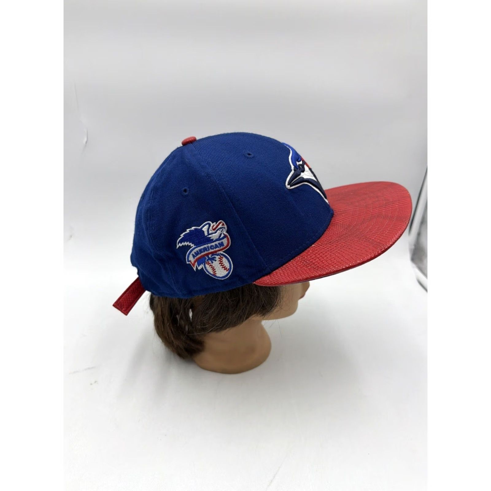 New Era VINTAGE New Era Toronto 9Fifty Strap Back Hat Blue Red Brim Mens One Size Rare Logo Size ONE SIZE - 5 Thumbnail