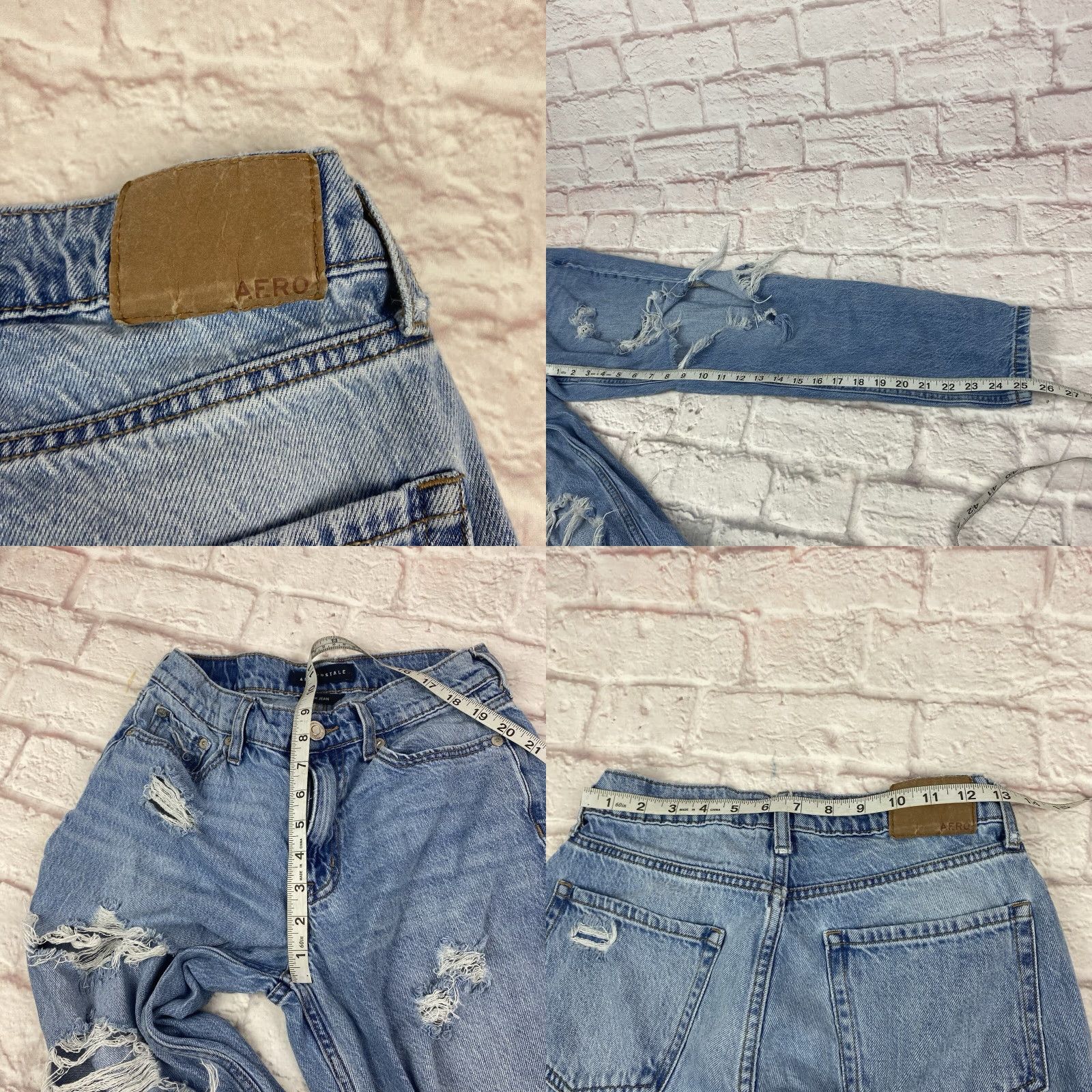 Vintage Aéropostale Jeans Mom Jean Distressed High Rise Light Wash Size 2 Women's Regular Blue Denim 26in Inseam Size 26" / US 2 / IT 38 - 8 Thumbnail