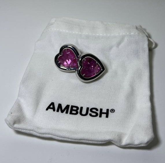 Ambush Design RRP $1100 Silver earrings AMBUSH Heart stone Earrings Silver Size ONE SIZE - 4 Thumbnail