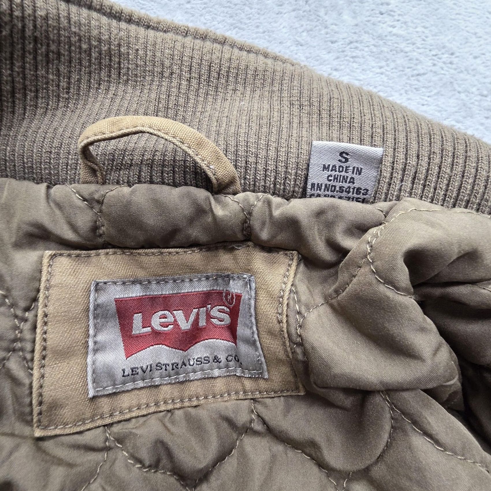 Levi's Jacket Brown Military Lined Insulated Collared Zip Pockets S Mens, Men's — image 3 of 6