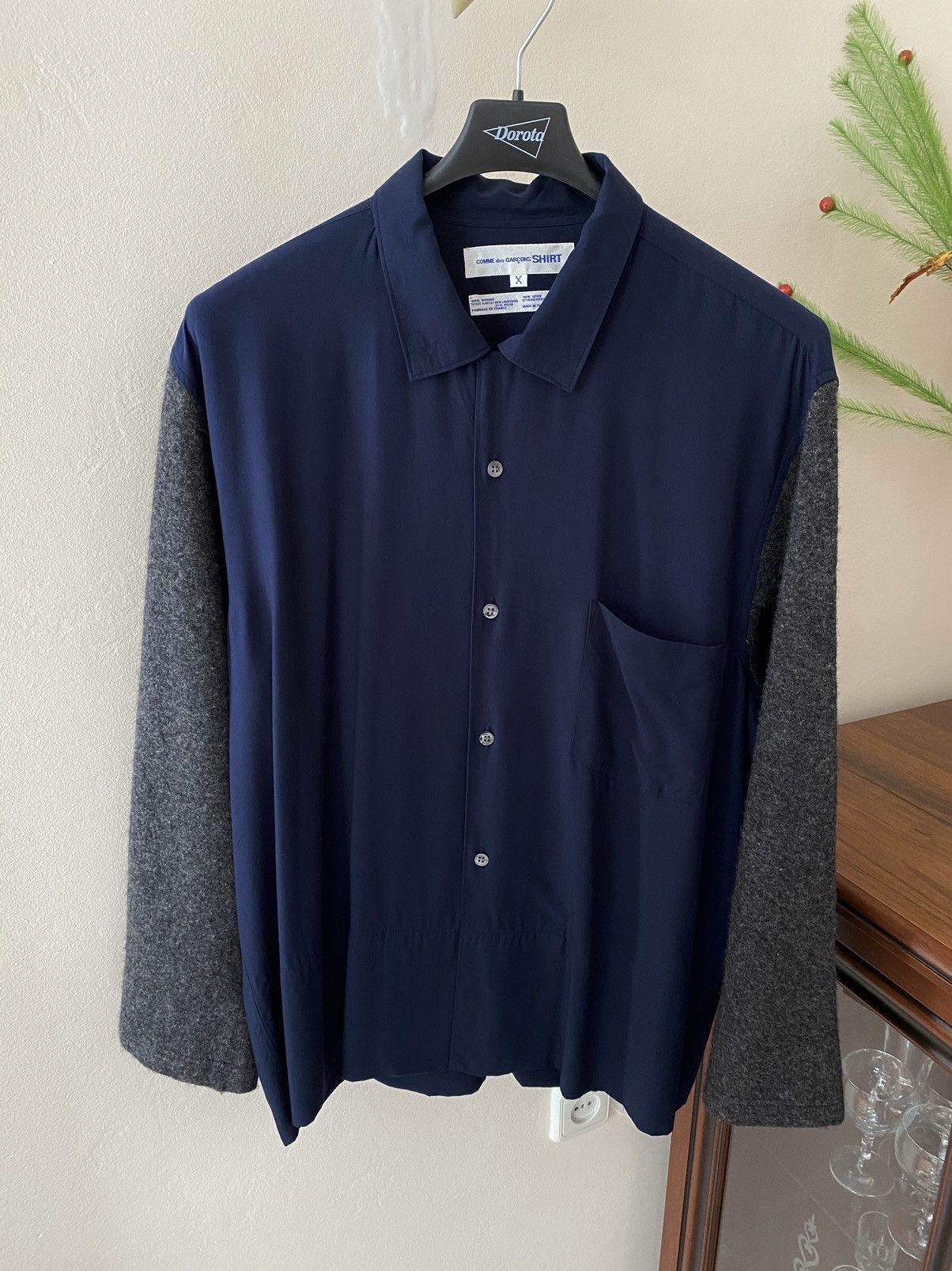 Comme des Garcons × Comme des Garcons SHIRT Comme Des Garcons SHIRT With Wool Sleeves Button Up Shirt Size US M / EU 48-50 / 2 - 8 Thumbnail