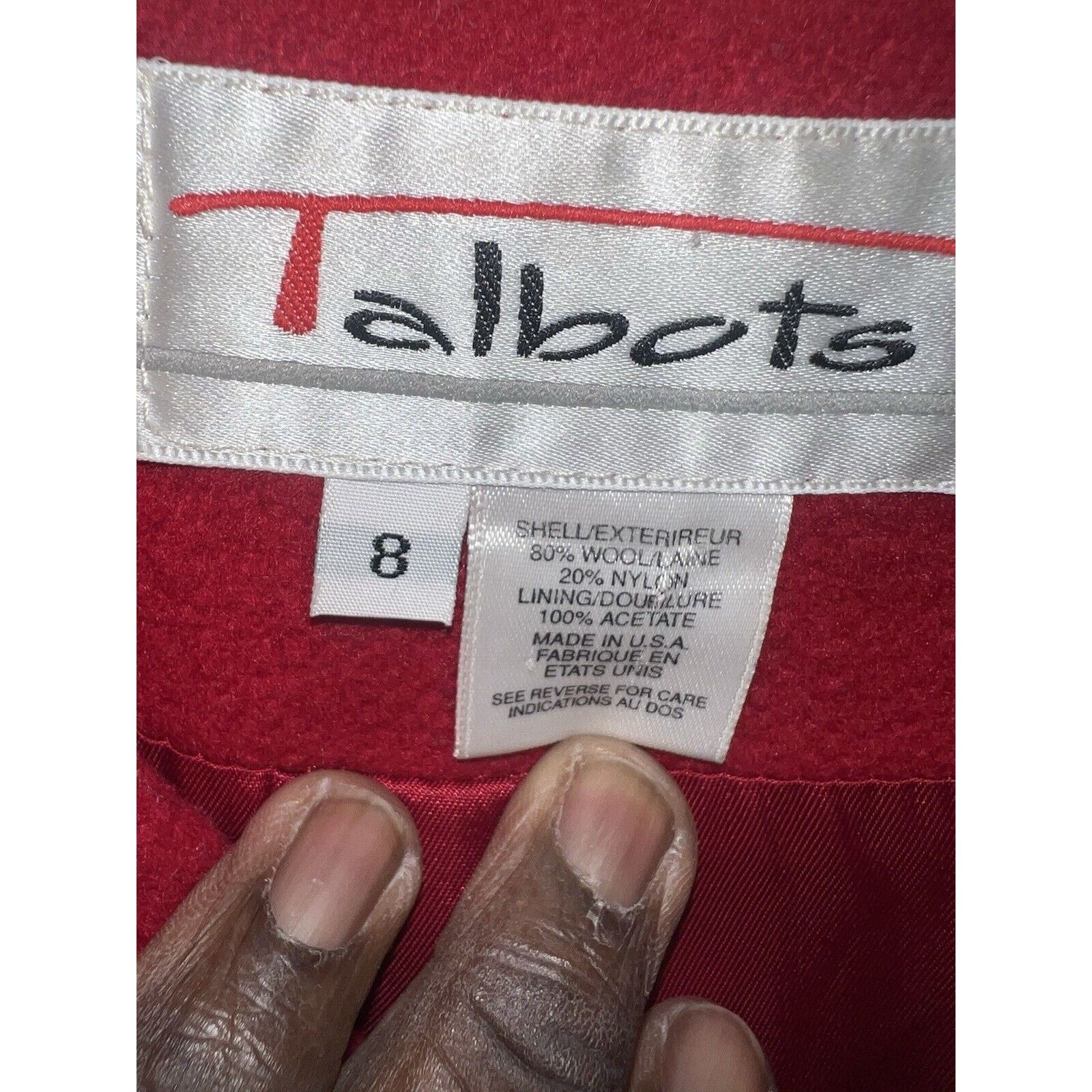 Robert Talbott Vintage Talbots Wool Red Parka Coat Jacket Size 8 Collar Size M / US 6-8 / IT 42-44 - 2 Thumbnail