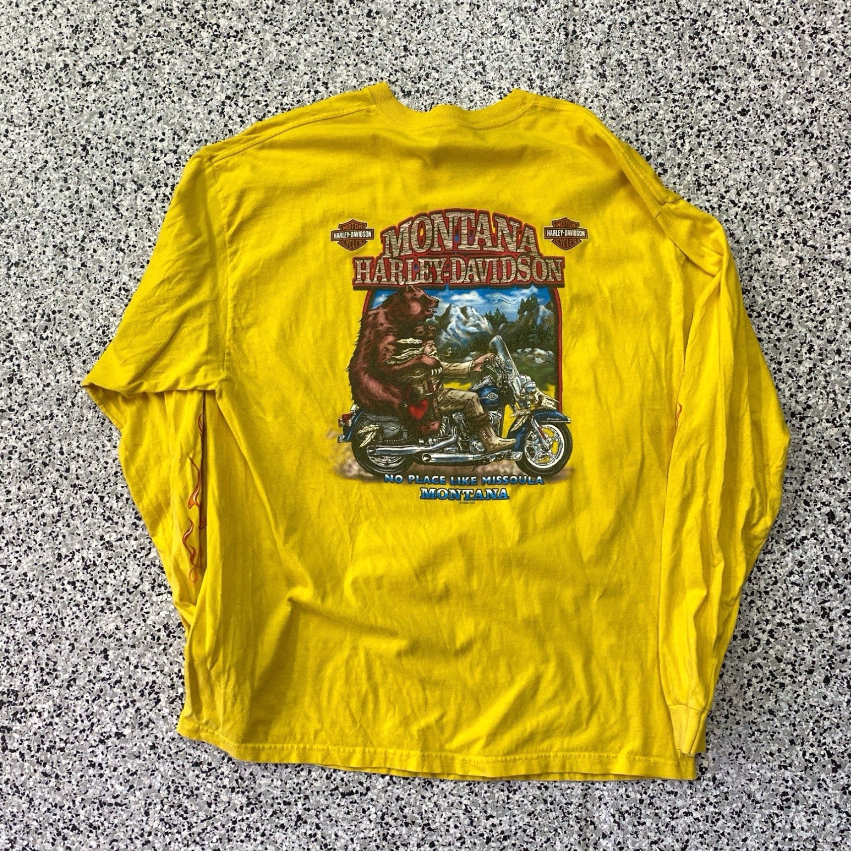 Harley Davidson VINTAGE Harley-Davidson T Shirt Adult XL Yellow Motorcycle Graphic Print Short Sleeve Crew Neck Cotton Size US XL / EU 56 / 4 - 4 Thumbnail
