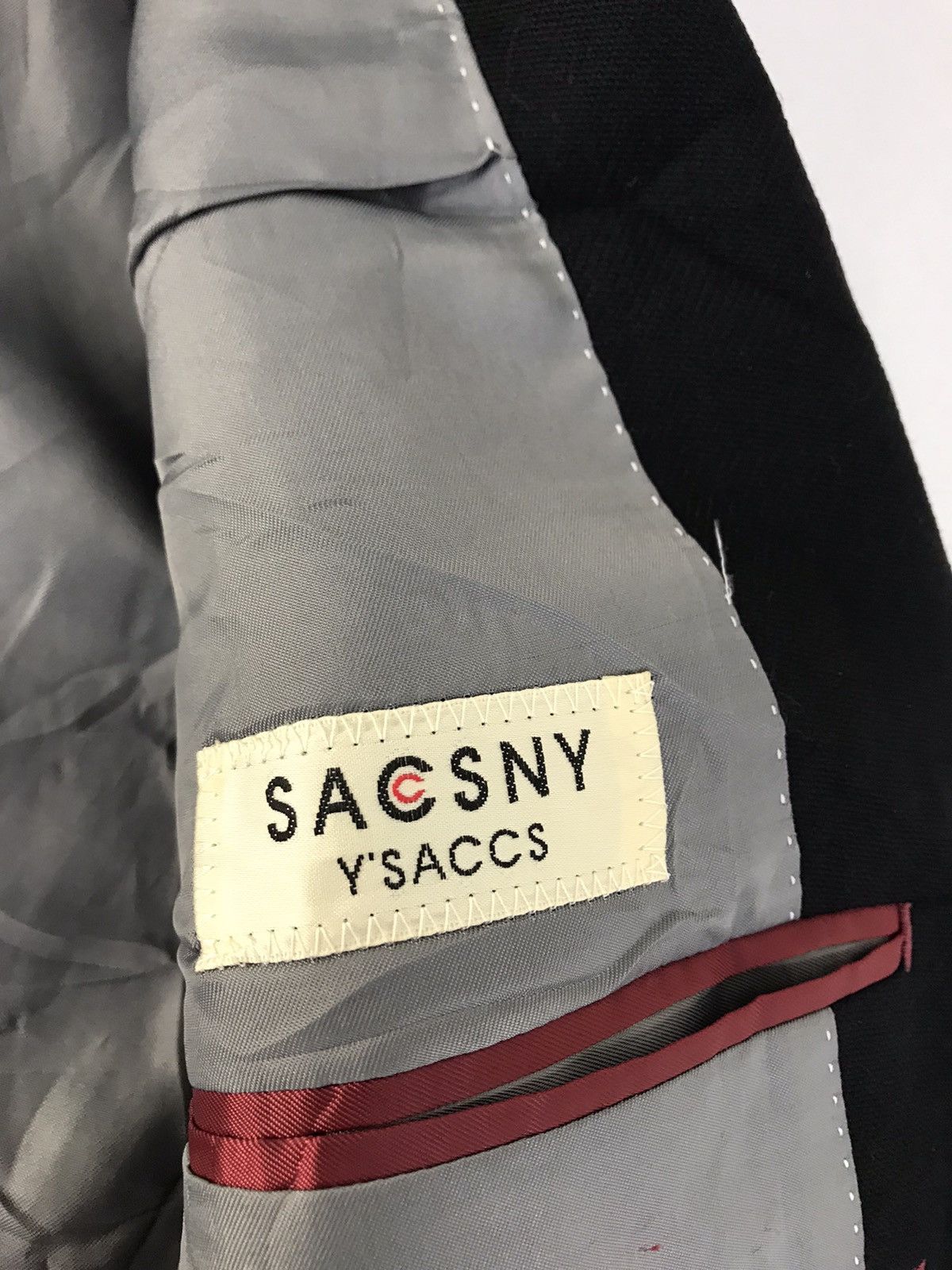 Designer Saccsny Y’saccs Yohji Yamamoto Black Blazer Coat Jacket Size 36R - 8 Thumbnail