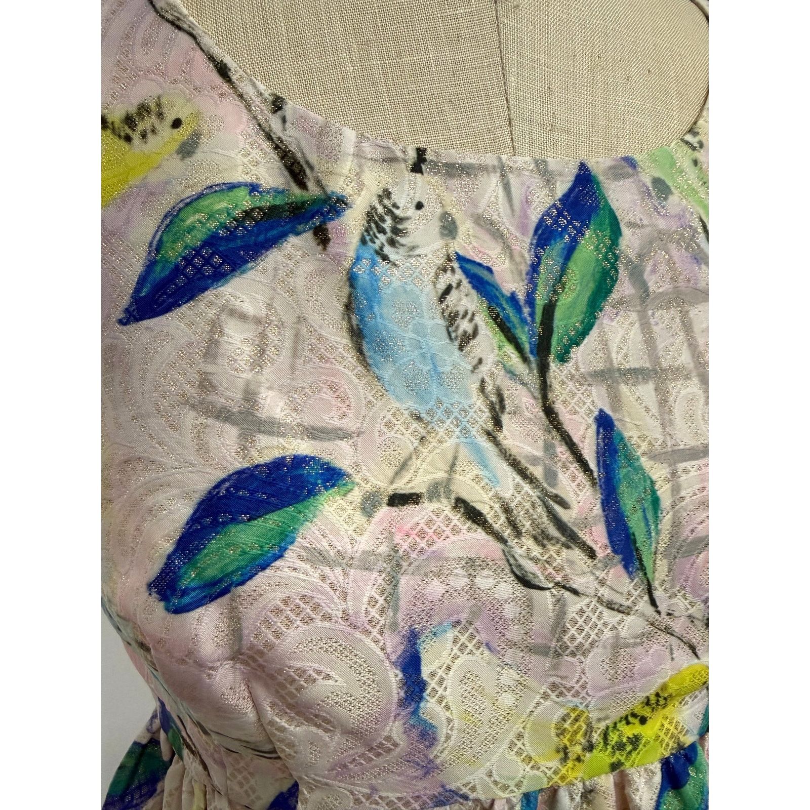 Anthropologie Leifsdottir Anthropologie Metallic Brocade Babydoll Top Sz 2 Size XS / US 0-2 / IT 36-38 - 6 Thumbnail