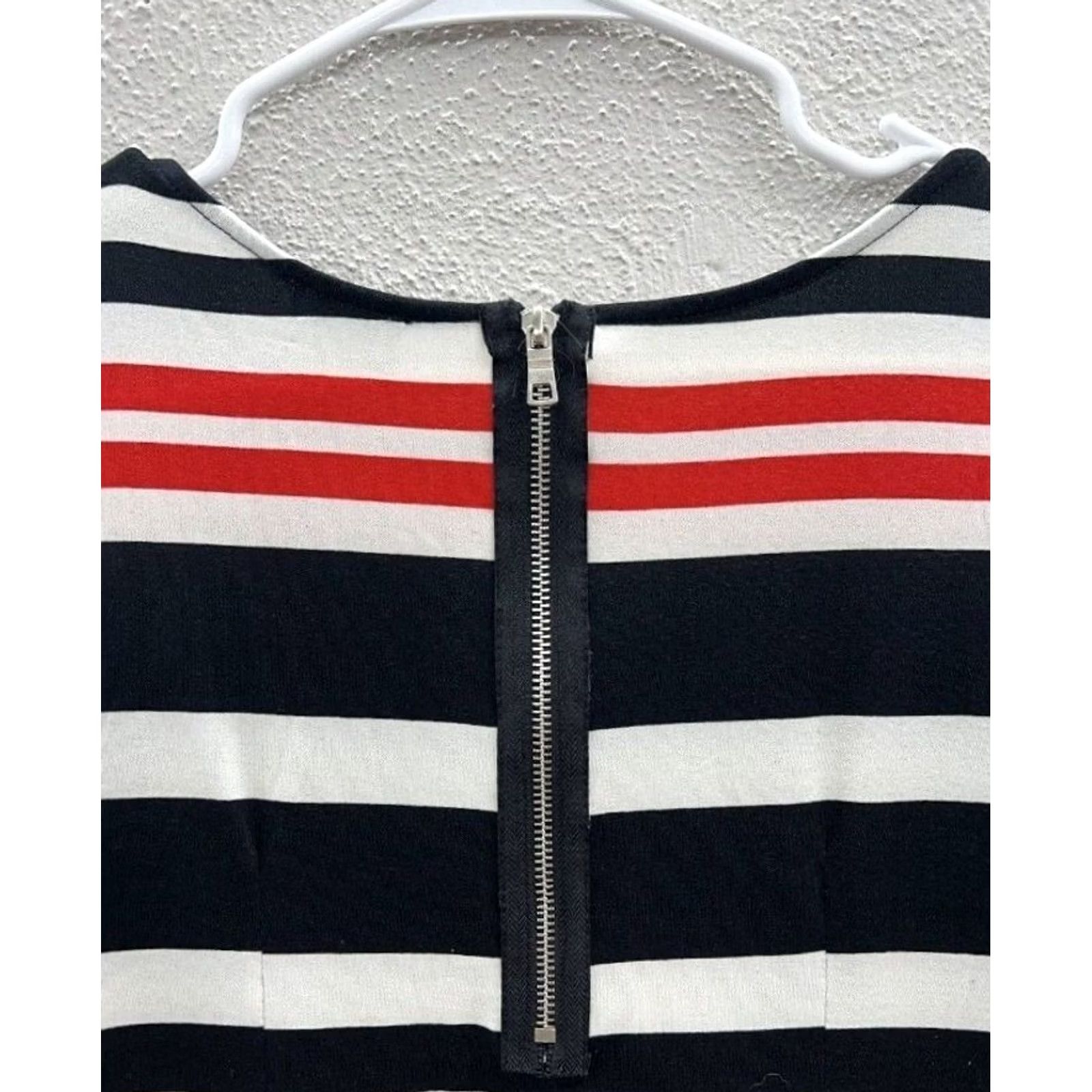 Vintage Womens HAANI Striped 3/4 Sleeve Dress Size Small Knee Length Black Size S / US 4 / IT 40 - 6 Thumbnail