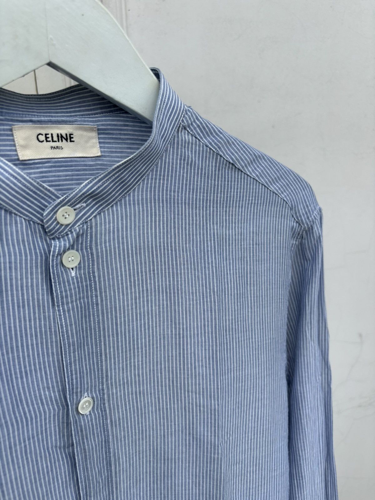 Celine Hedi Slimane era Band Stripe Shirt Size US S / EU 44-46 / 1 - 4 Thumbnail