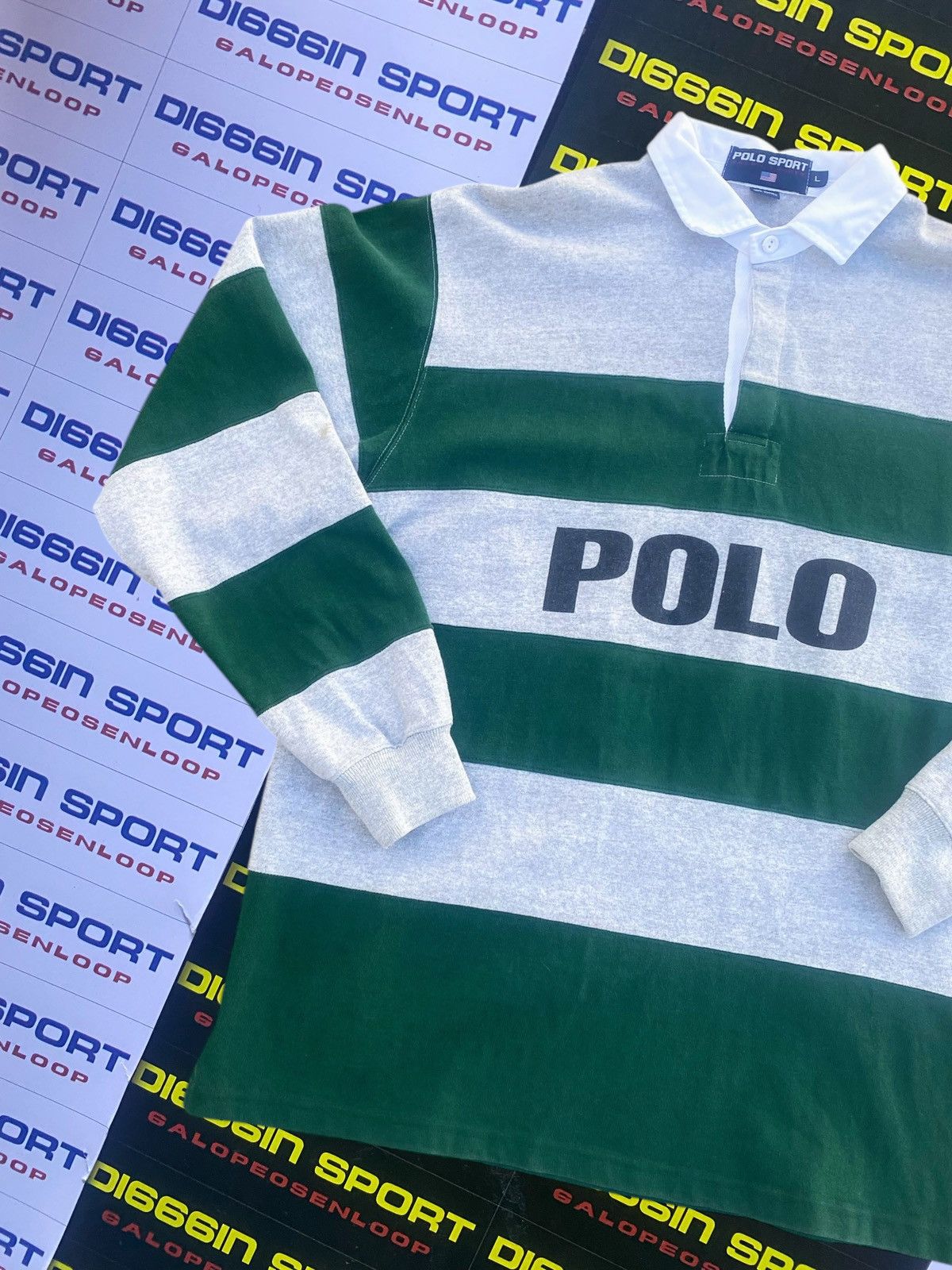 Lo Life × Polo Ralph Lauren Rare Vintage Polo Sport Spellout Rugby Polo XL Size US XL / EU 56 / 4 - 3 Thumbnail