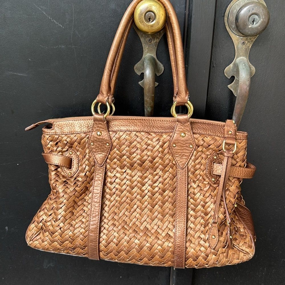 Cole Haan Cole Haan Village Weave leather shades of bronze large shou Size ONE SIZE - 5 Thumbnail